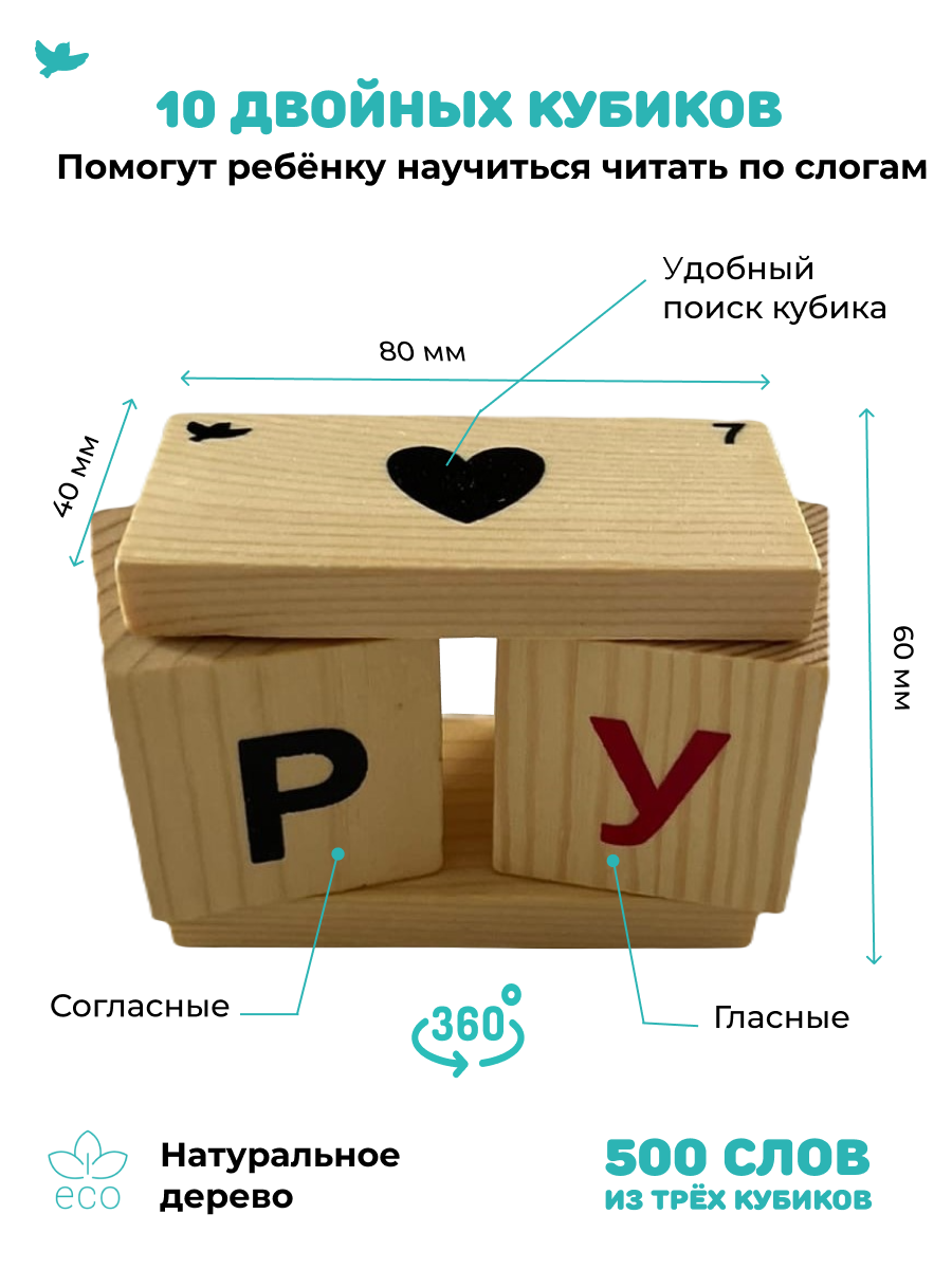 Кубики для обучения чтению Умницa Читаю легко - фото 4