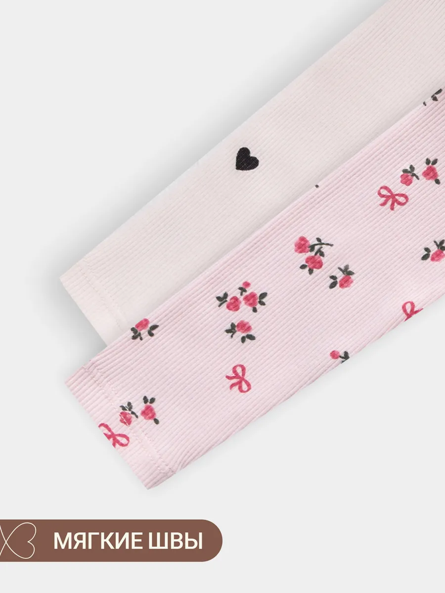 Боди 2 шт Mark Formelle (Марк Формэль) 13017-2/сердца на св.розовом +цветочки на розовом - фото 8