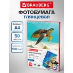 Фотобумага Brauberg глянцевая для печати фото 50 листов А4