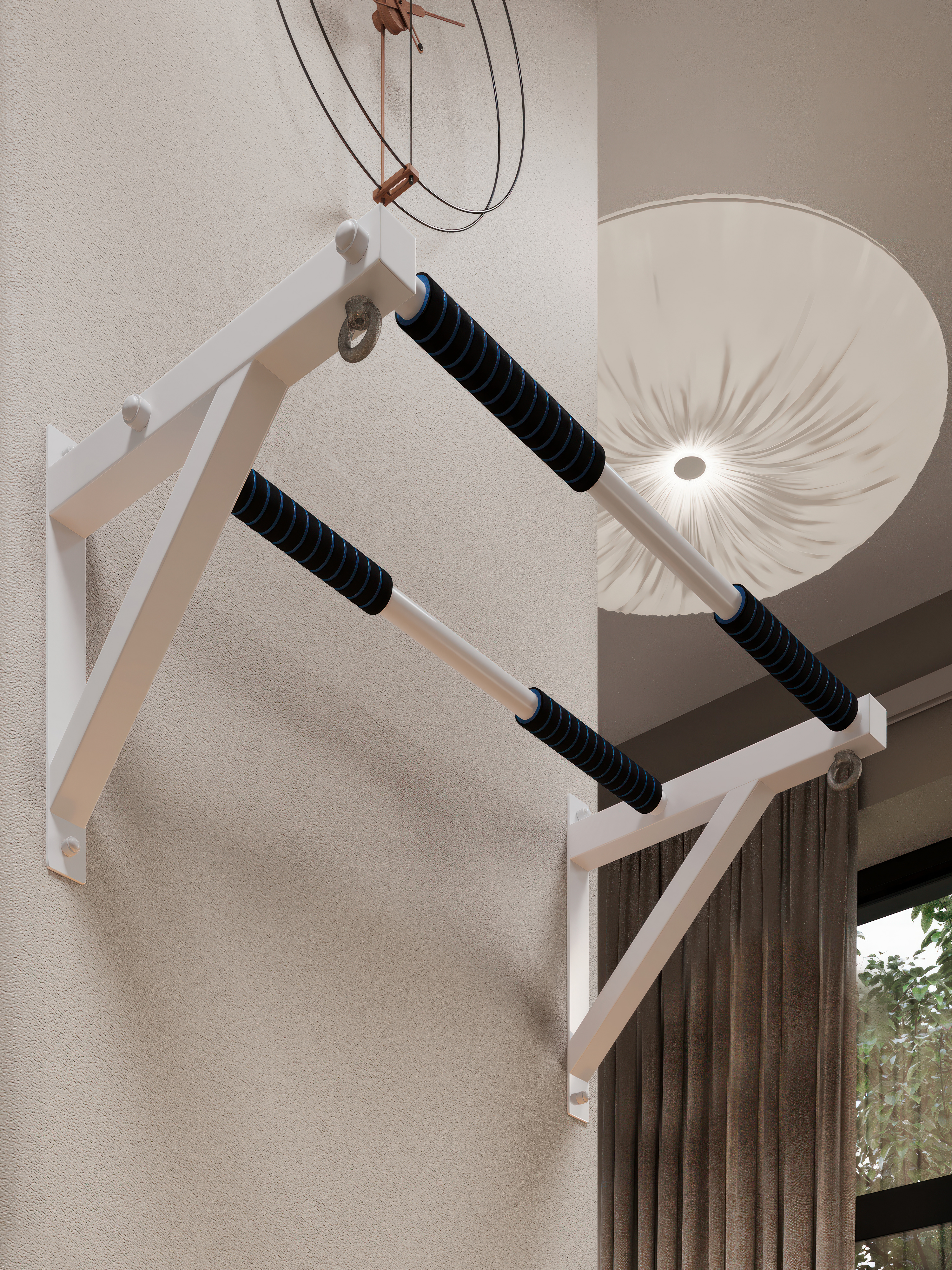 Турник настенный BORABO 2 хвата Классик Comfort с неопреновыми ручками - фото 10