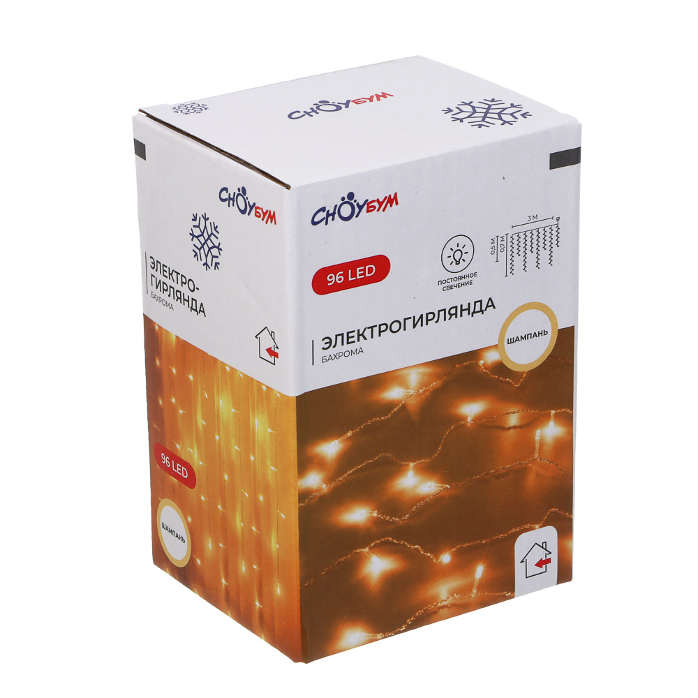 Светодиодная гирлянда Сноубум Бахрома 3 метра 96LED - фото 3