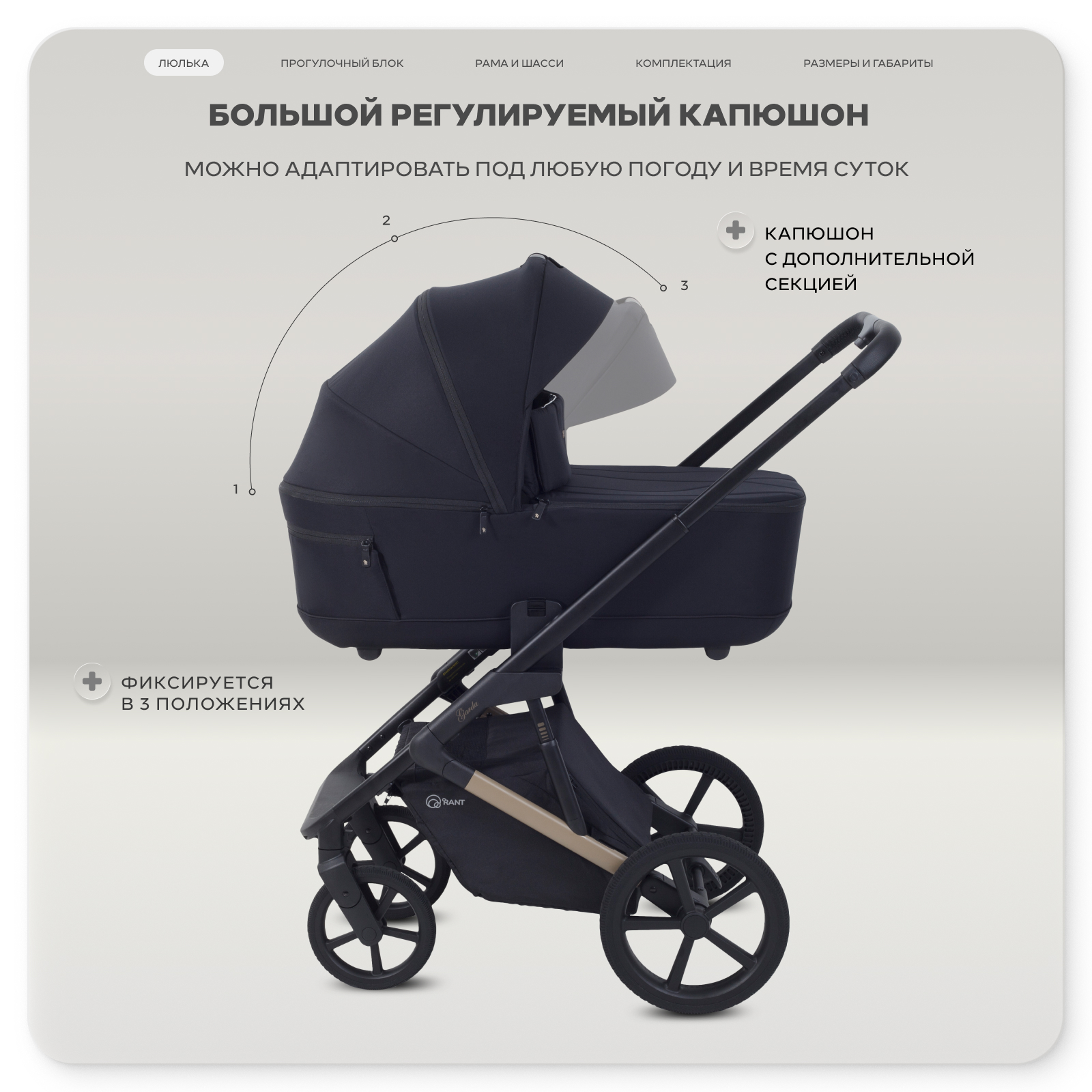 Коляска 2в1 Rant Garda черный - фото 5