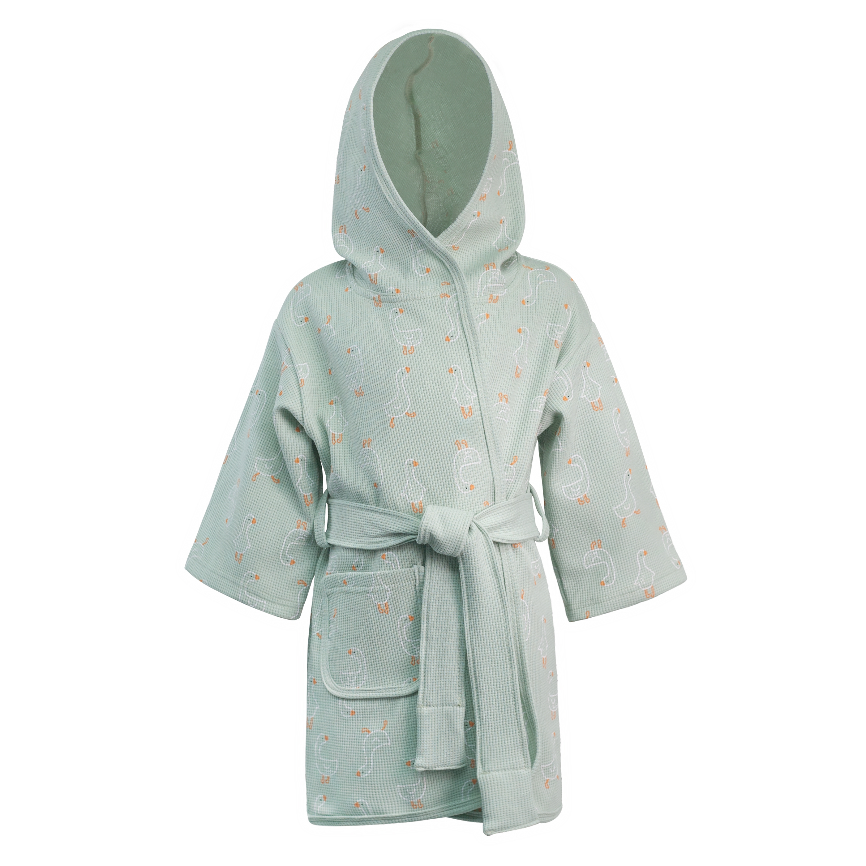 Халат Фабрика Бамбук M030505KV/133NA/гуси_олива - фото 1