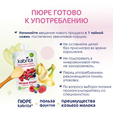 Пюре Kabrita лесная ягода с козьими сливками 100г с 6месяцев