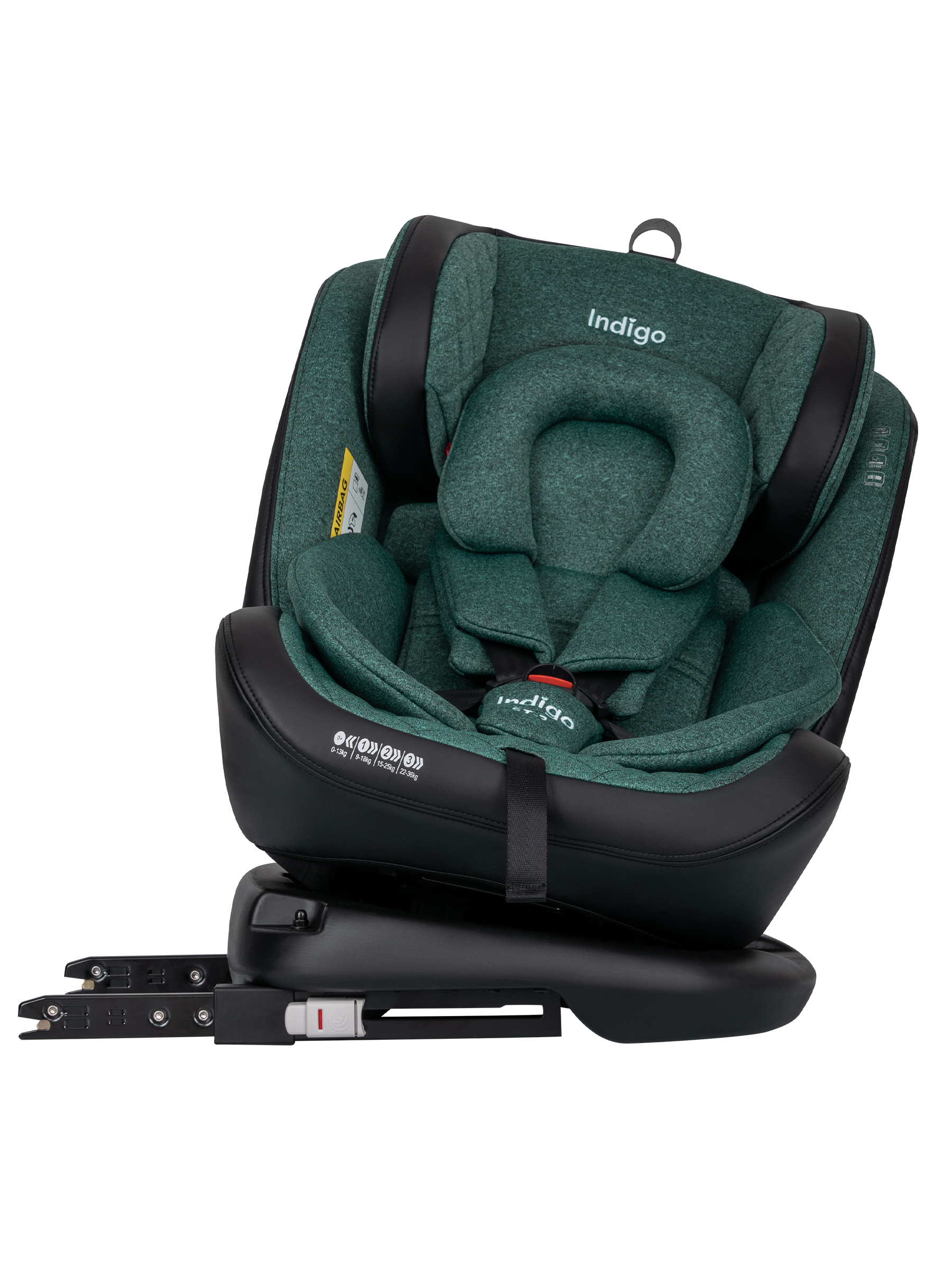 Автокресло Indigo Aero, зеленый Isofix 0+/1/2/3 (0-36 кг) - фото 11