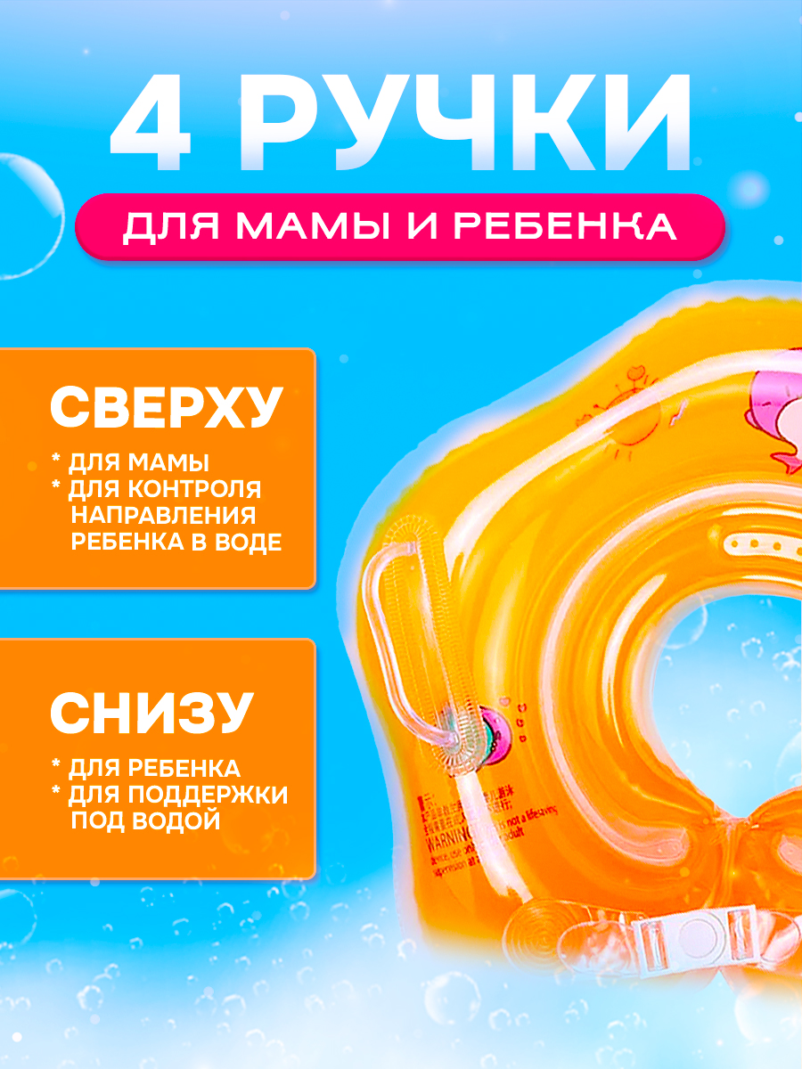 Круг для купания SHARKTOYS оранжевый - фото 2