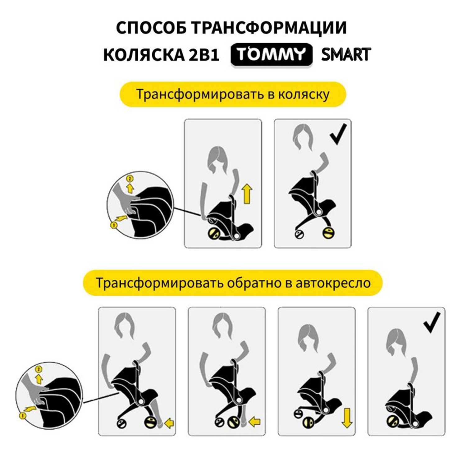 Коляска трансформер TOMMY Smart - фото 8