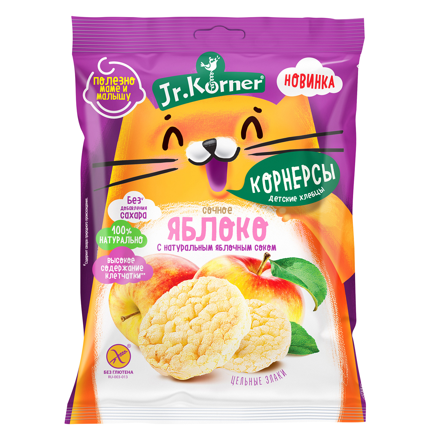 Хлебцы Jr. Korner рисовые с яблочным соком 30 г - фото 1