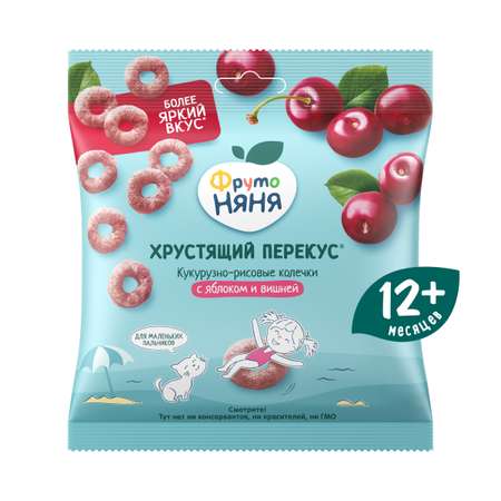 Воздушные снеки ФрутоНяня яблоко-вишня с 12 мес 21 г