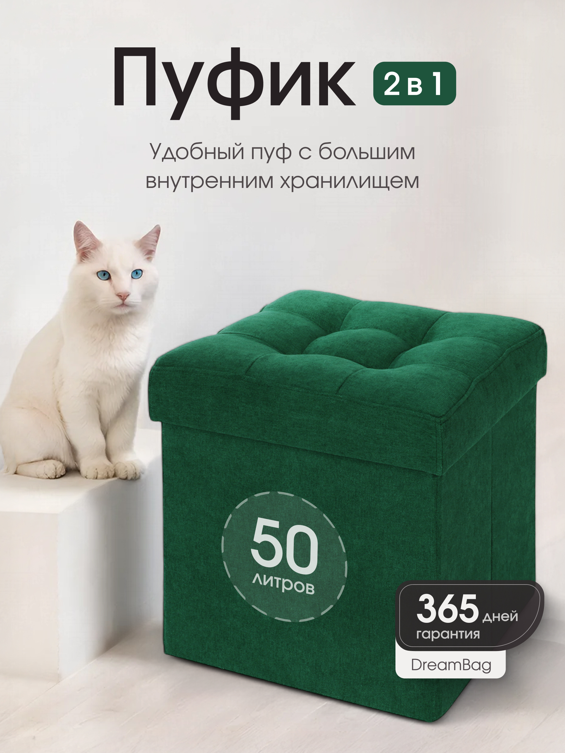 Пуфик DreamBag зеленый - фото 1