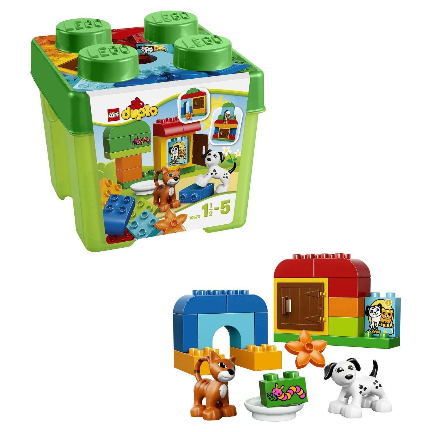Конструктор LEGO DUPLO Лучшие друзья: кот и пёс блочный - фото 1