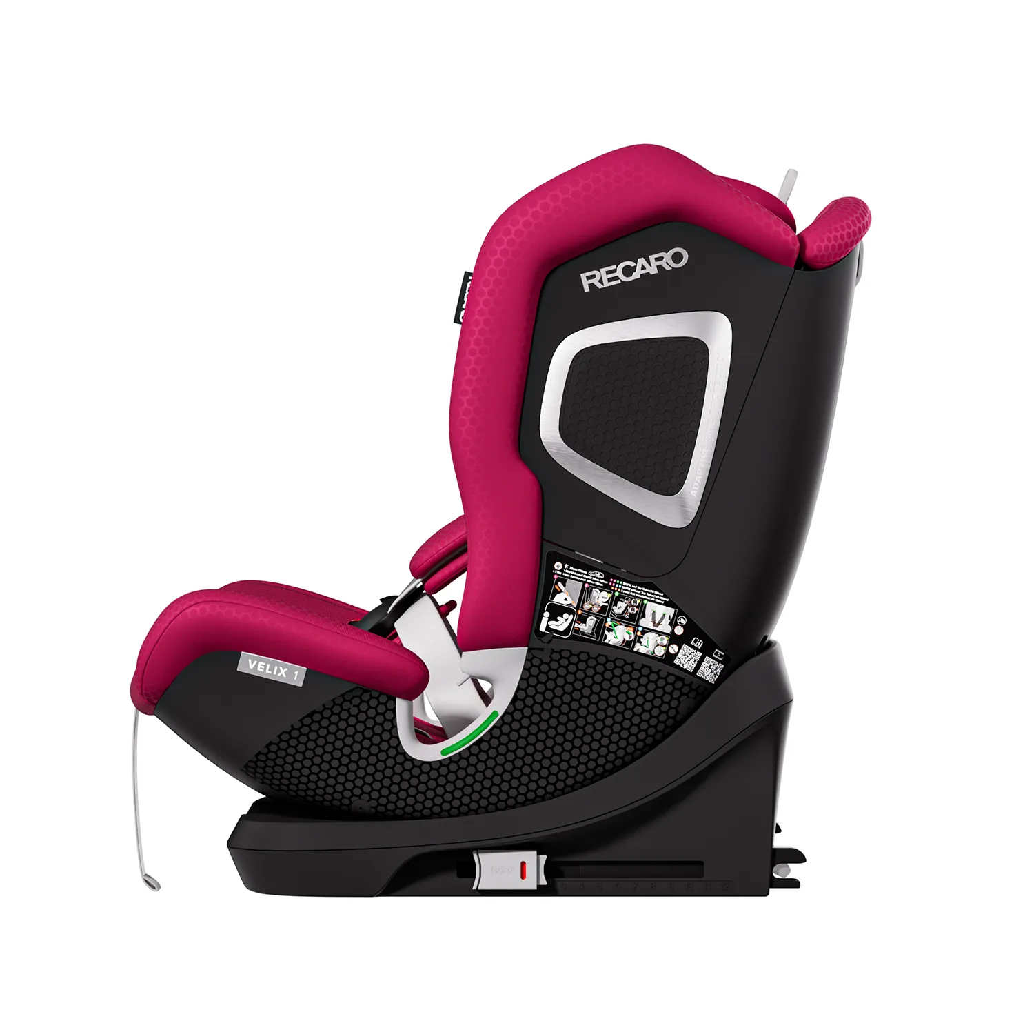 Автокресло Recaro Velix 1 Isofix 1/2/3 (9-36 кг) розовый - фото 4