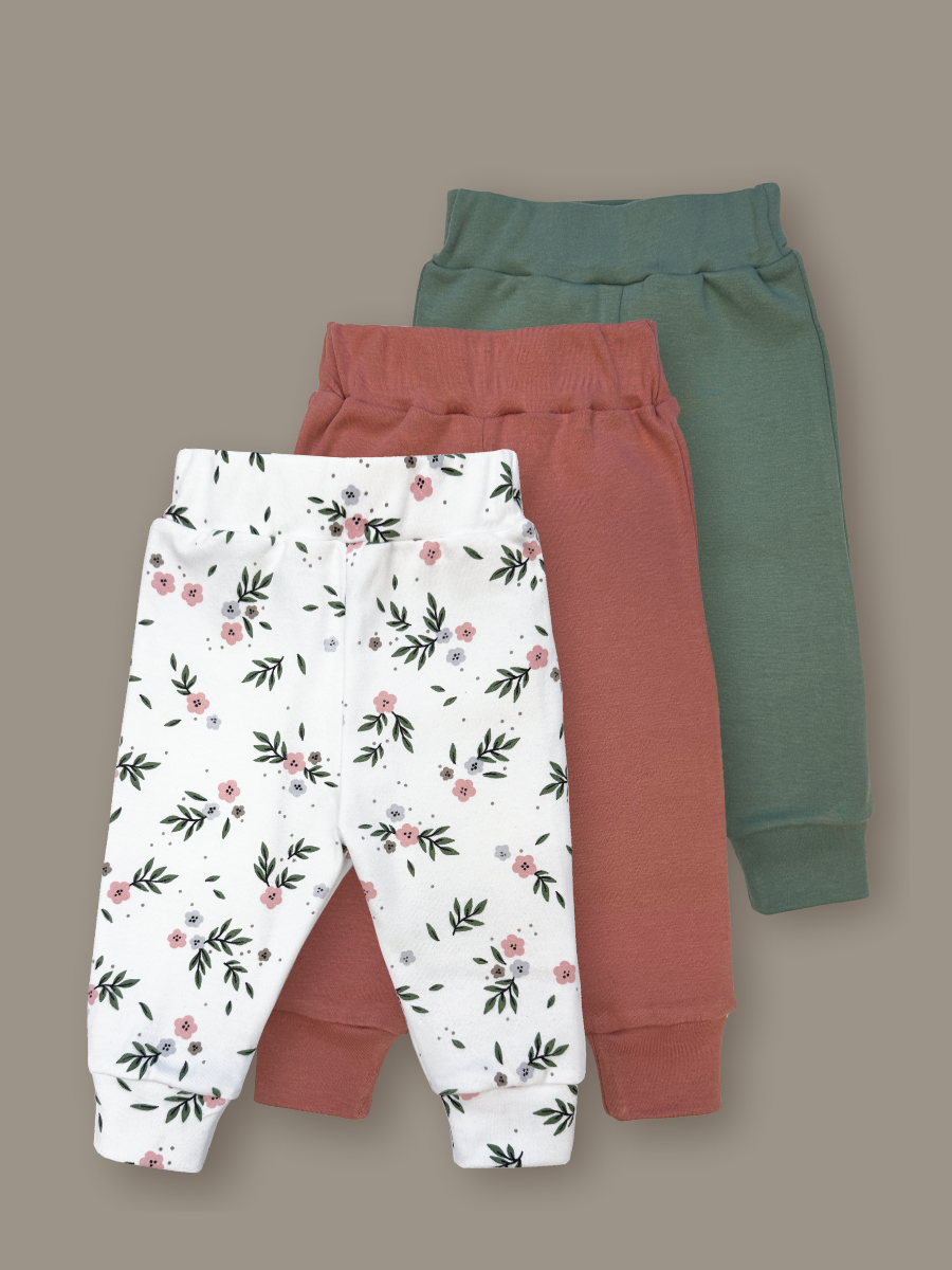 Штанишки 3 шт ШВЕЙНЫЕ ИСТОРИИ ползункицветы - фото 1