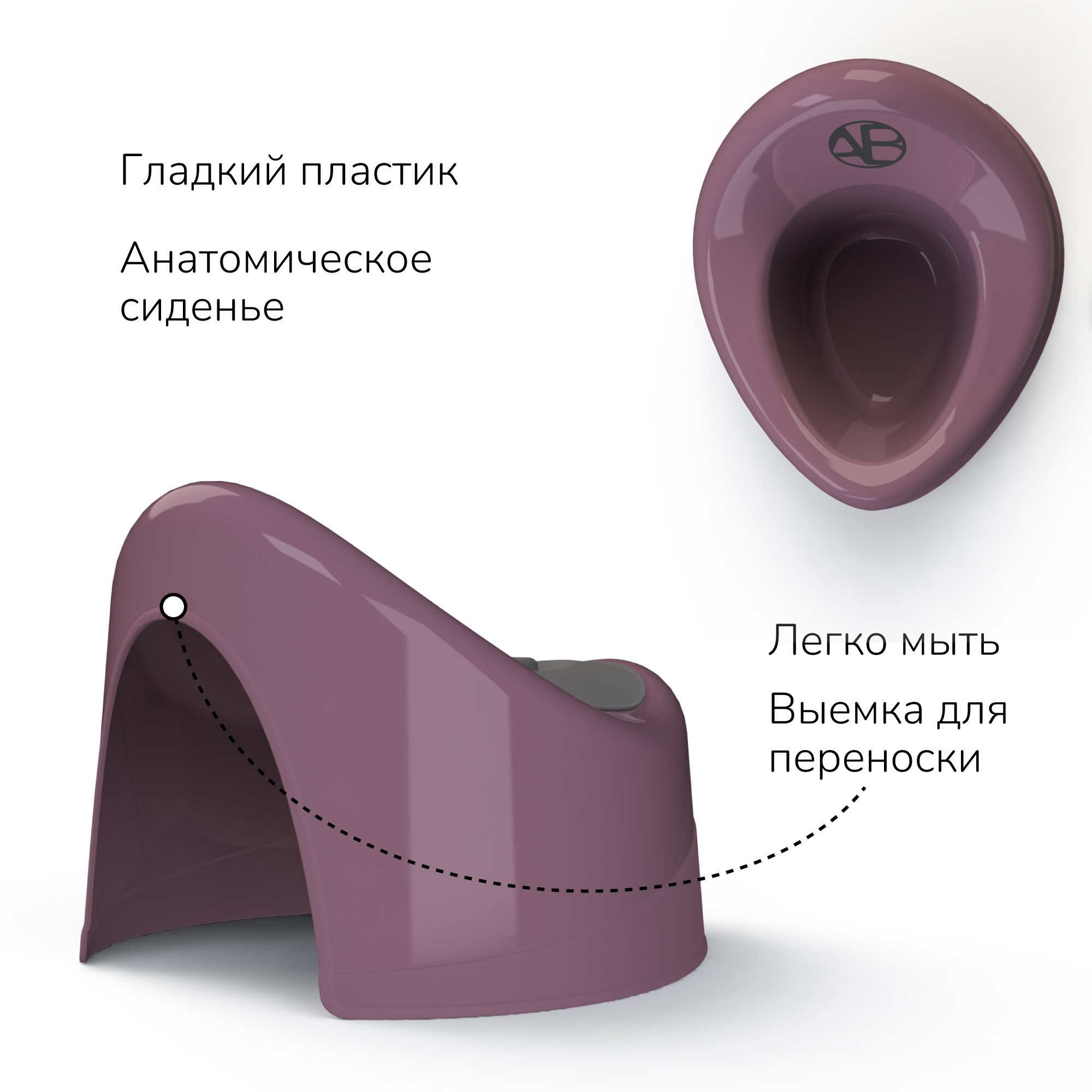 Горшок детский с крышкой Amarobaby Fort фиолетовый - фото 4