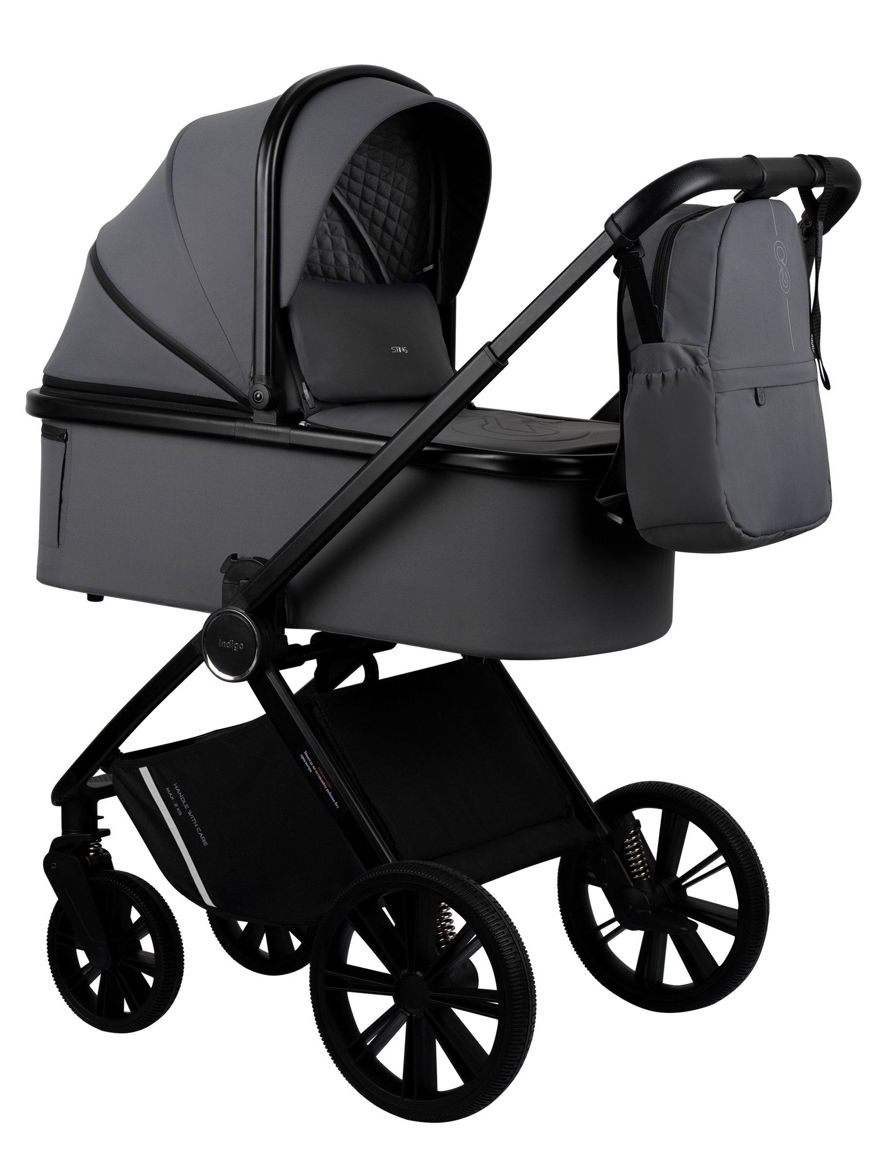 Коляска 3в1 Indigo Sting темно-серый - фото 1