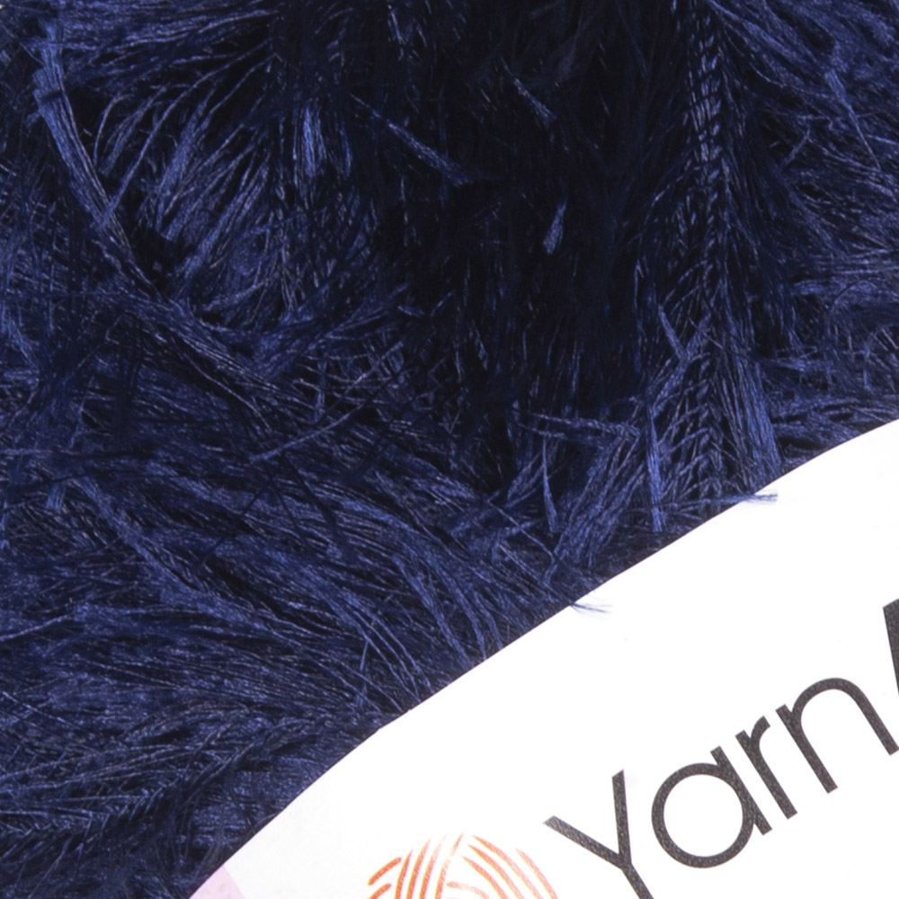 Пряжа YarnArt Samba травка с длинным ворсом полиэстер 100 г 150 м 03 темно-синий 5 мотков - фото 7