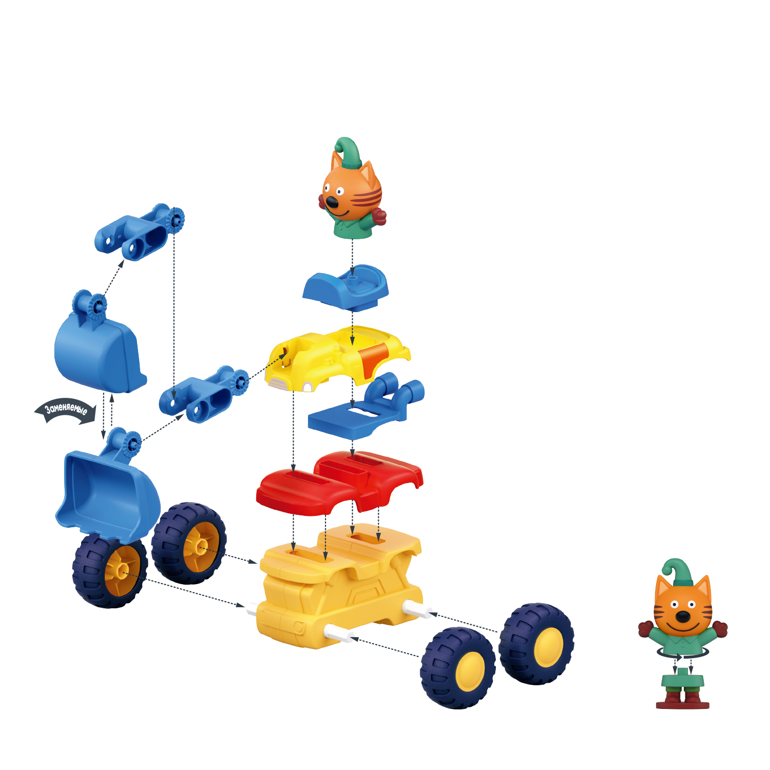 Конструктор SLUBAN Компот на экскаваторе 14 дет. - фото 4