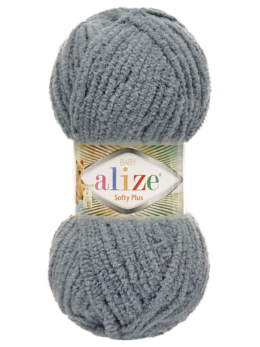 Пряжа для вязания Alize softy plus 100 г 120 м микрополиэстер мягкая плюшевая 87 серебро 5 мотков - фото 4