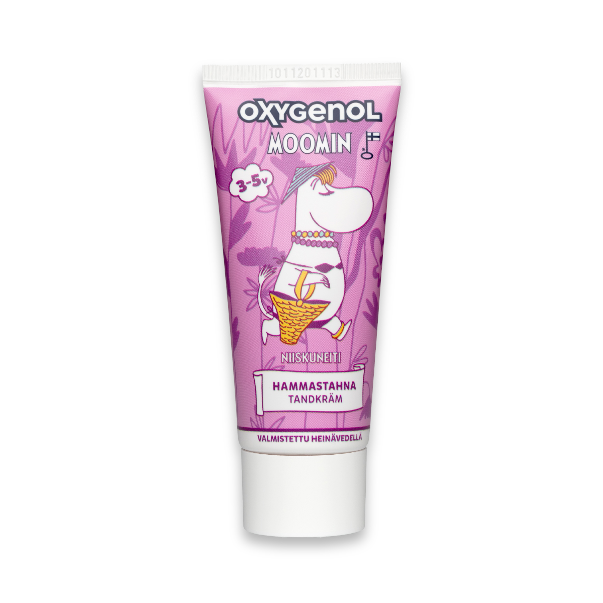 Паста зубная Oxygenol Moomin 3-5 лет с фтором и ксилитолом клубничный вкус розовый 50 мл - фото 1