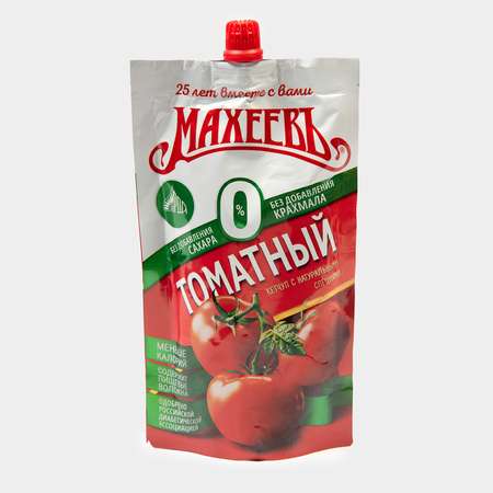 Кетчуп Махеевъ Томатный без сахара и крахмала 300г дой-пак