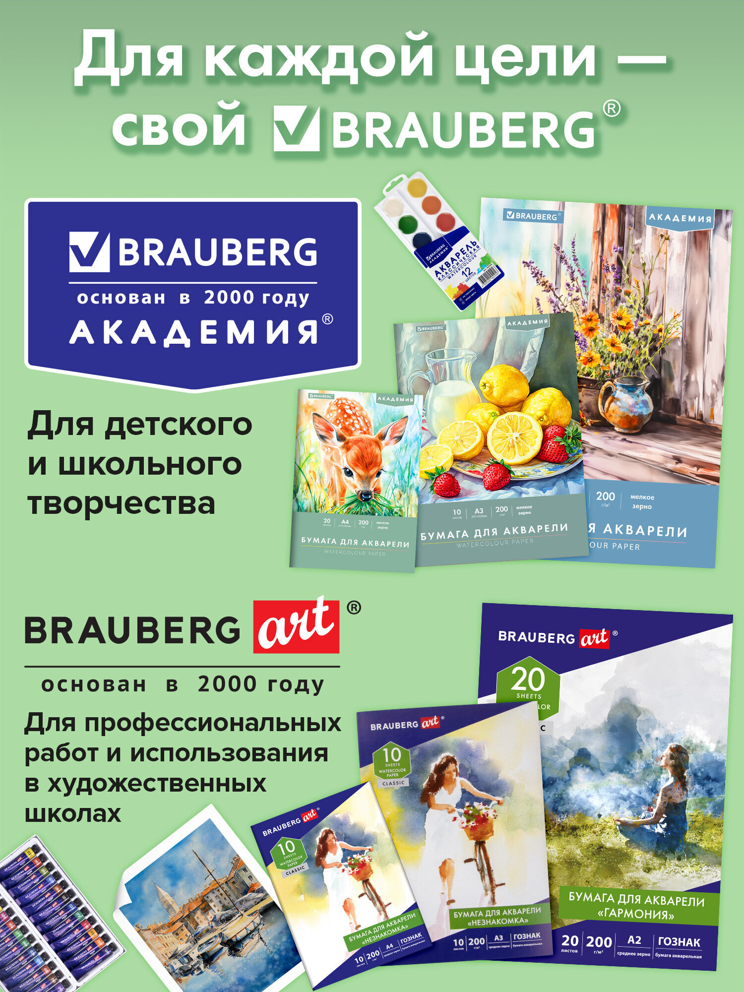 Художественная бумага Brauberg для акварели 20 лист. - фото 8