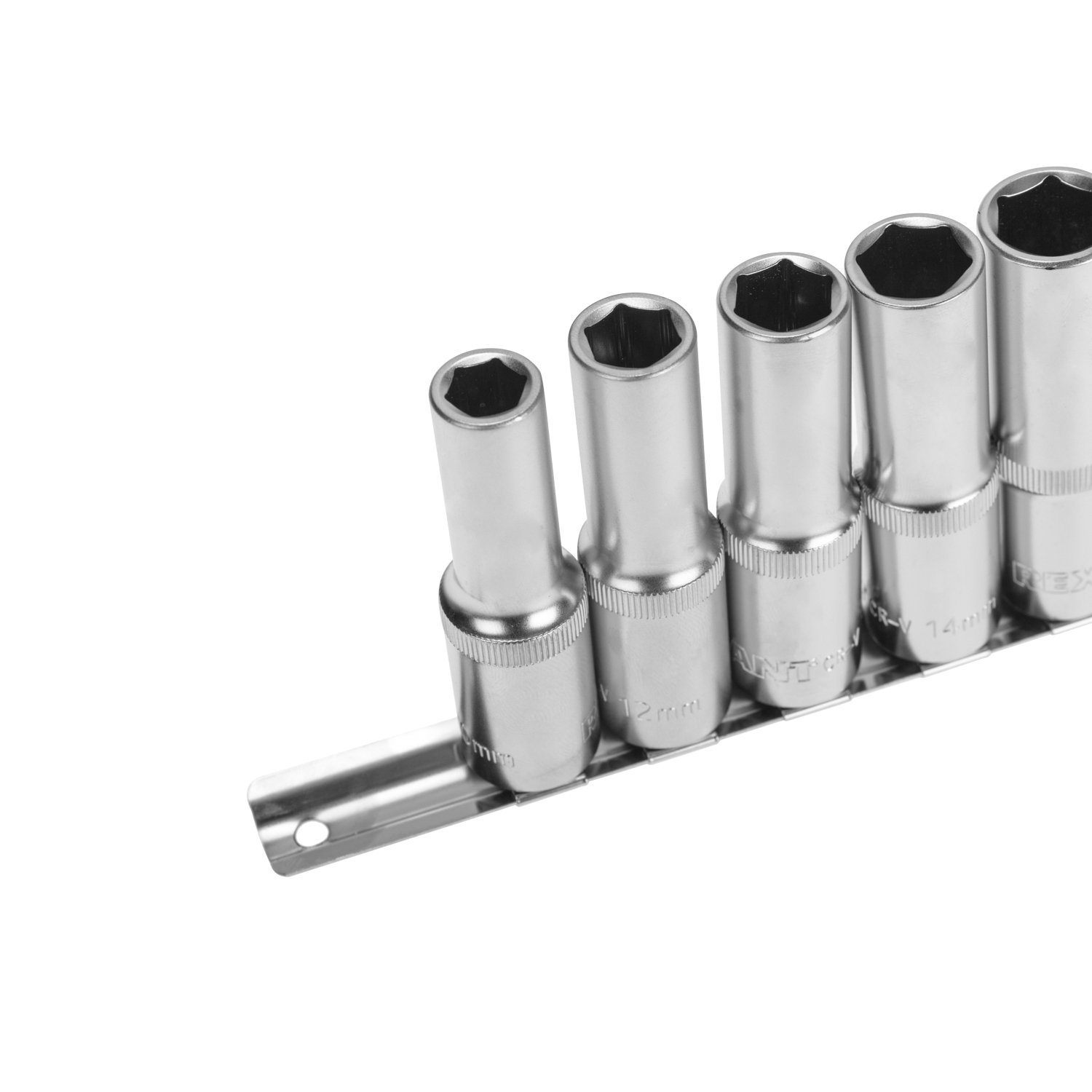 Набор удлиненных торцевых головок 1/2, шестигранные, CrV, 10 шт., 10-22мм - фото 5