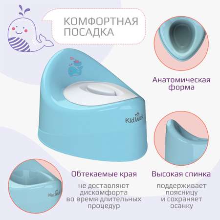 Горшок детский KidWick Ракушка голубой с белой крышкой