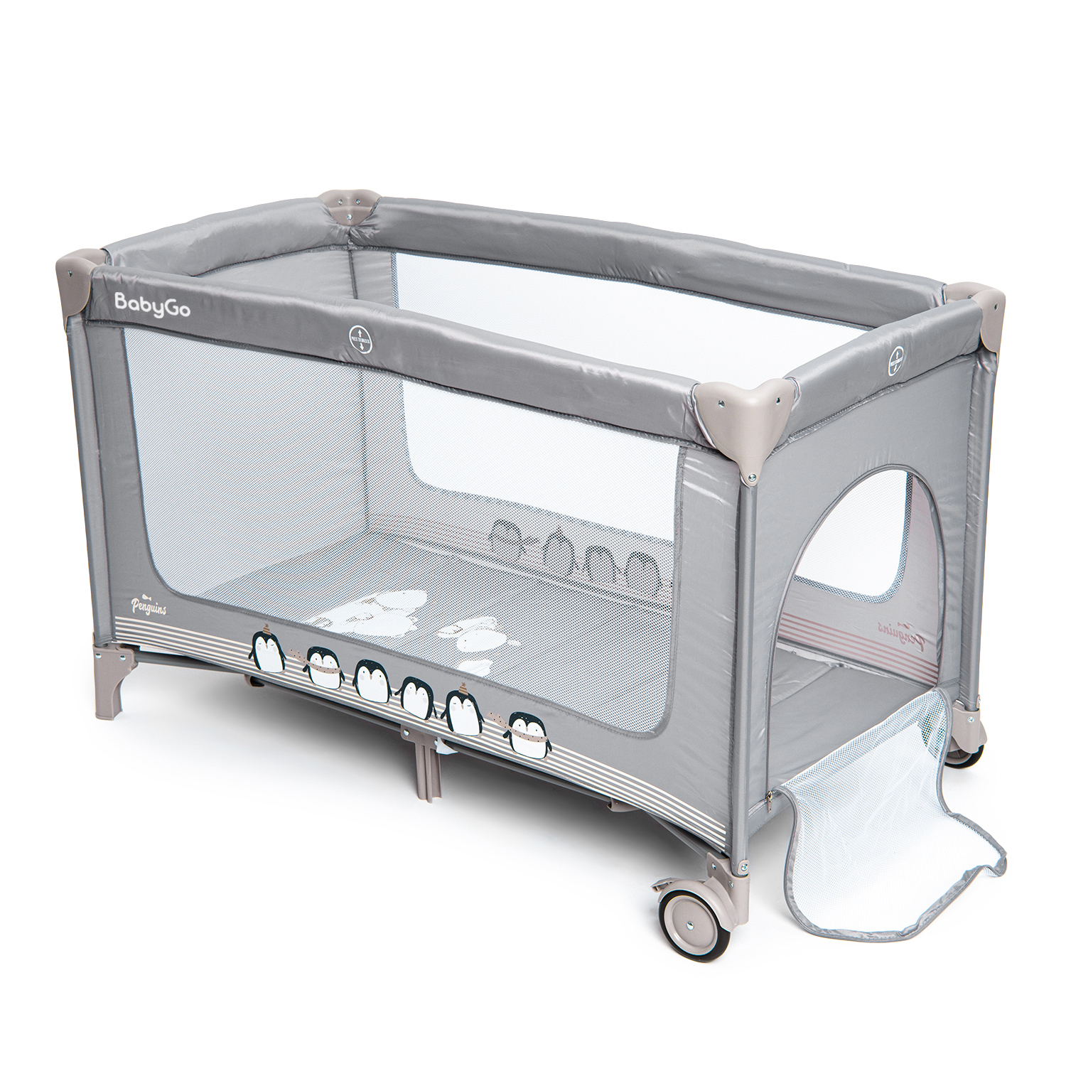 Изображение товара Манеж кровать BabyGo Play Box New серый Изображение товара Манеж кровать BabyGo Play Box New серый