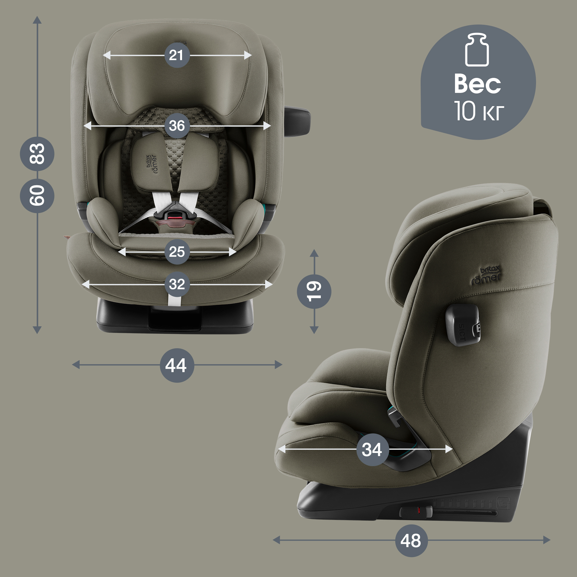 Автокресло Britax Roemer Advansafix Pro Lux Isofix 1/2/3 (9-36 кг) хаки - фото 13