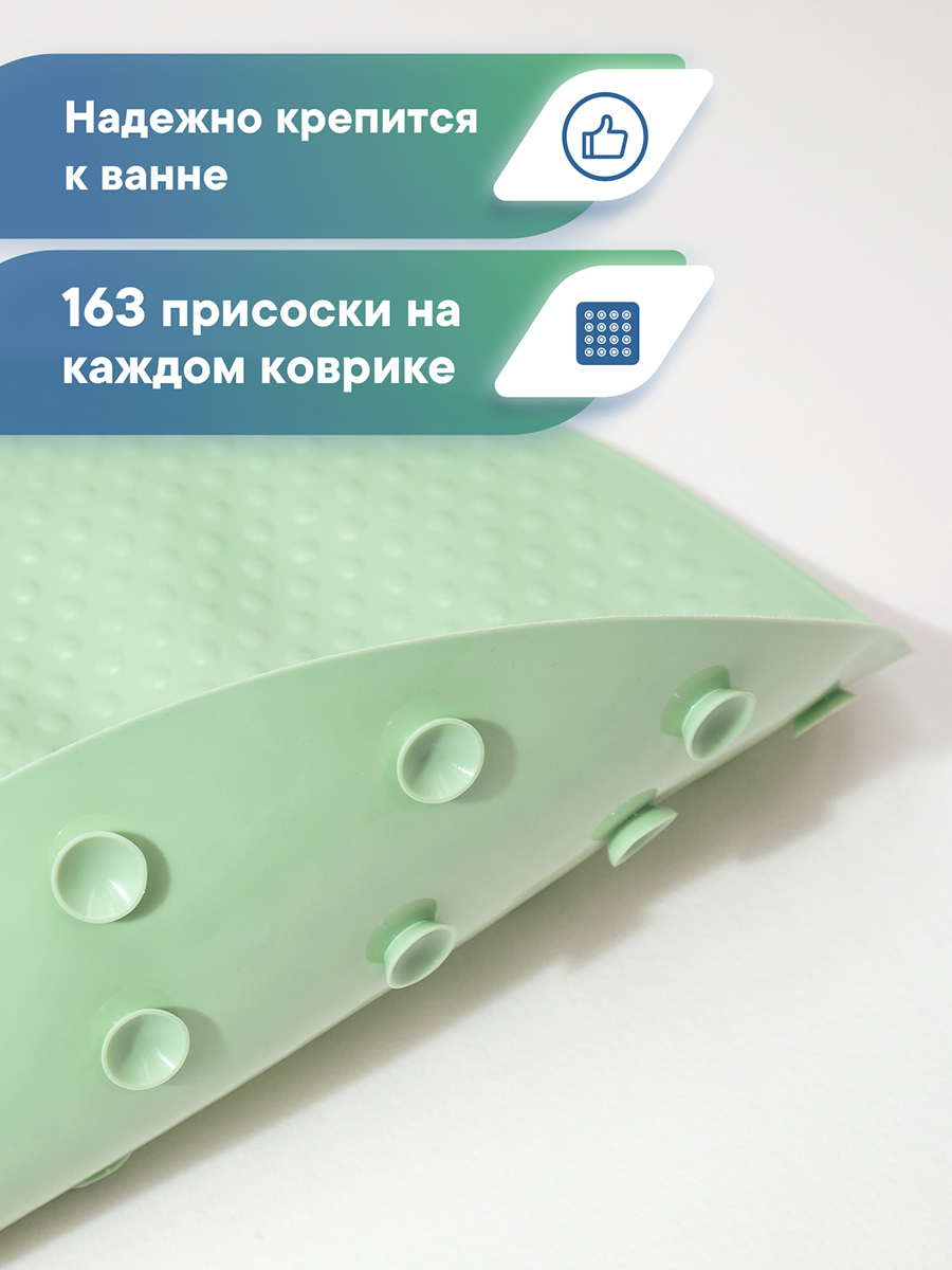 Коврик для ванной VILINA мятный 0.38 x 0.68 см 1 шт. - фото 2