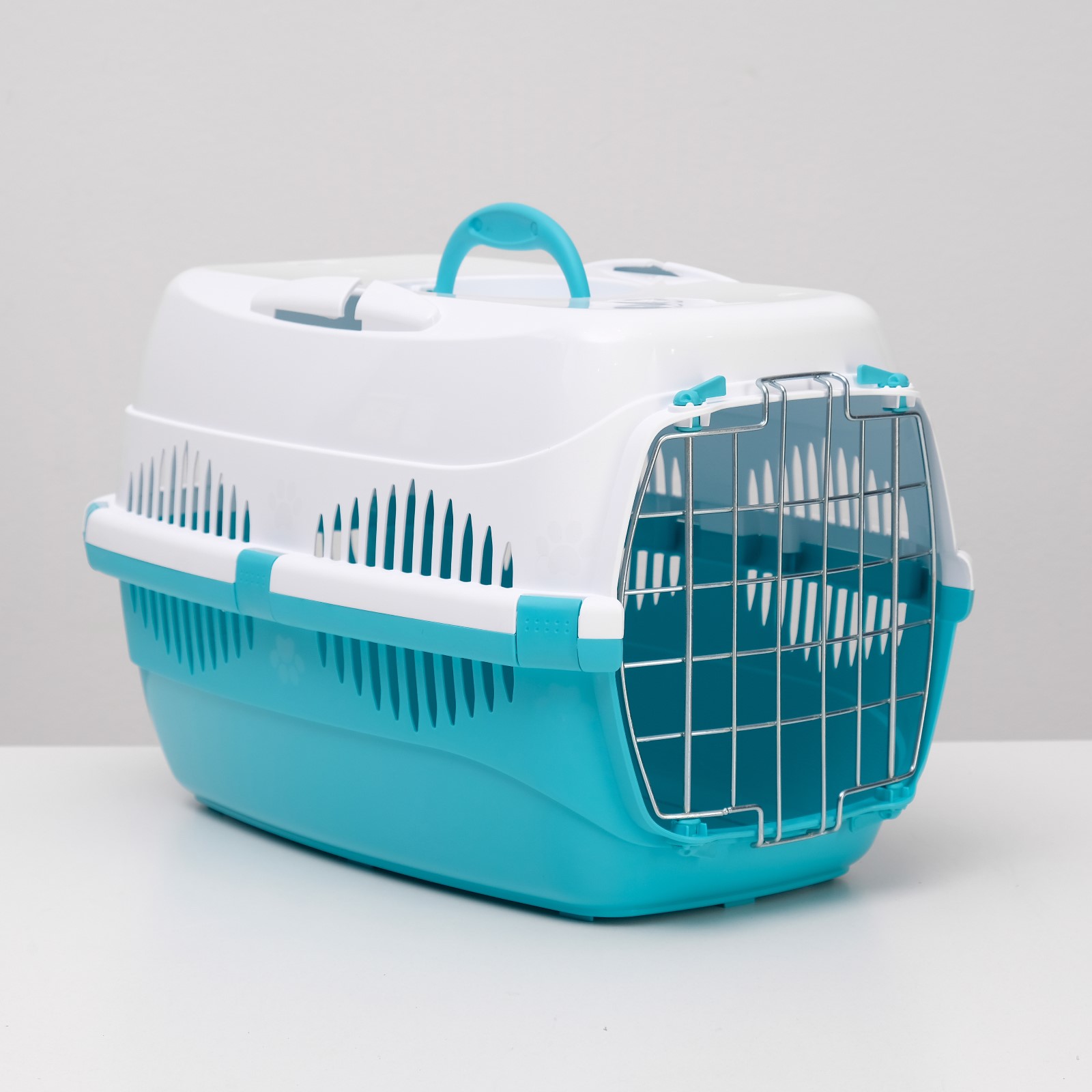 Переноска Пижон до 12 кг бело-бирюзовая - фото 1