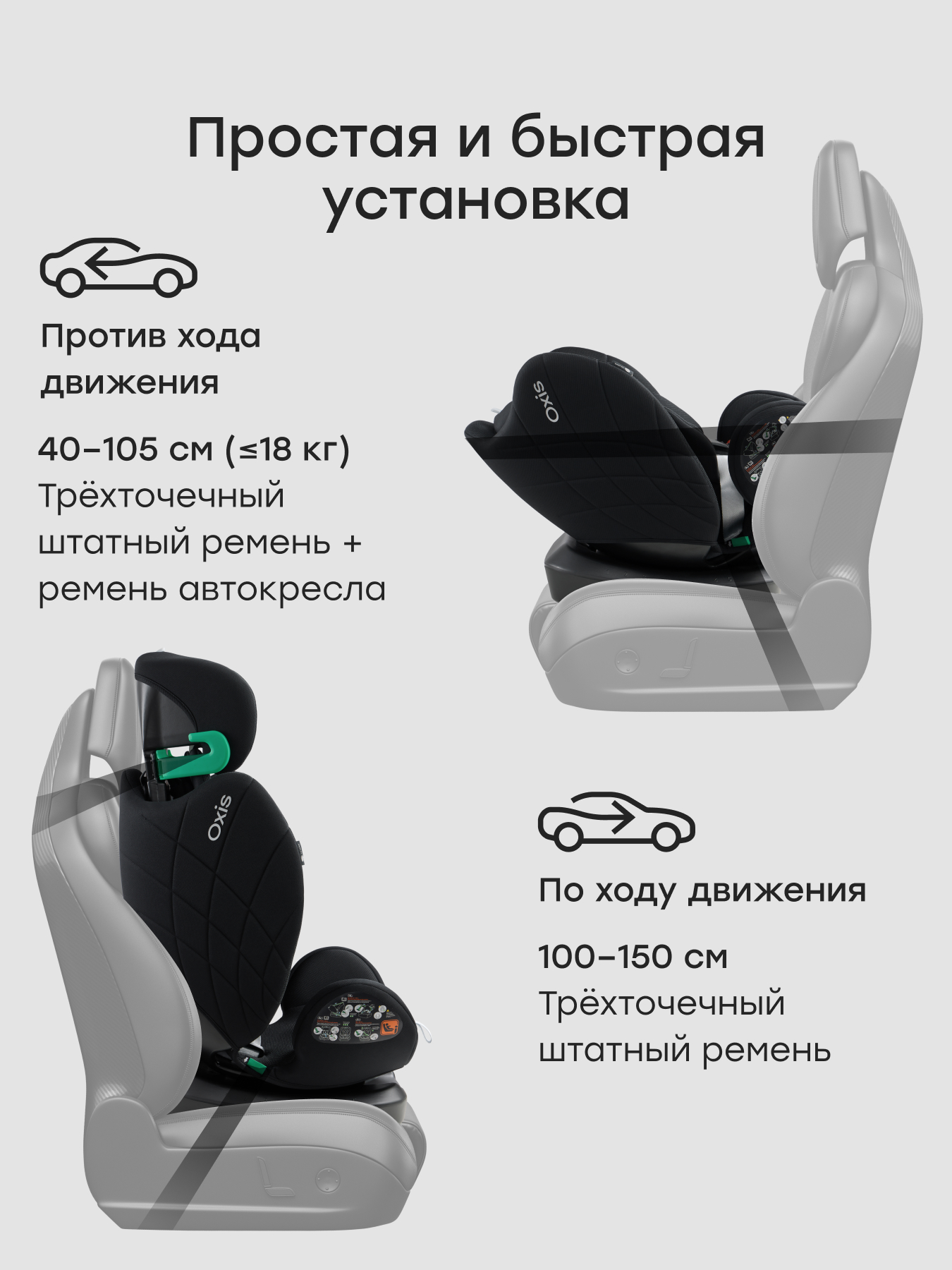Автокресло Happy Baby Oxis 0+/1/2/3 (0-36 кг) черный - фото 6