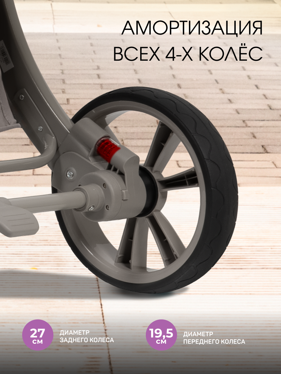 Коляска трансформер Aimile Авантюрист / Adventurer серый - фото 11