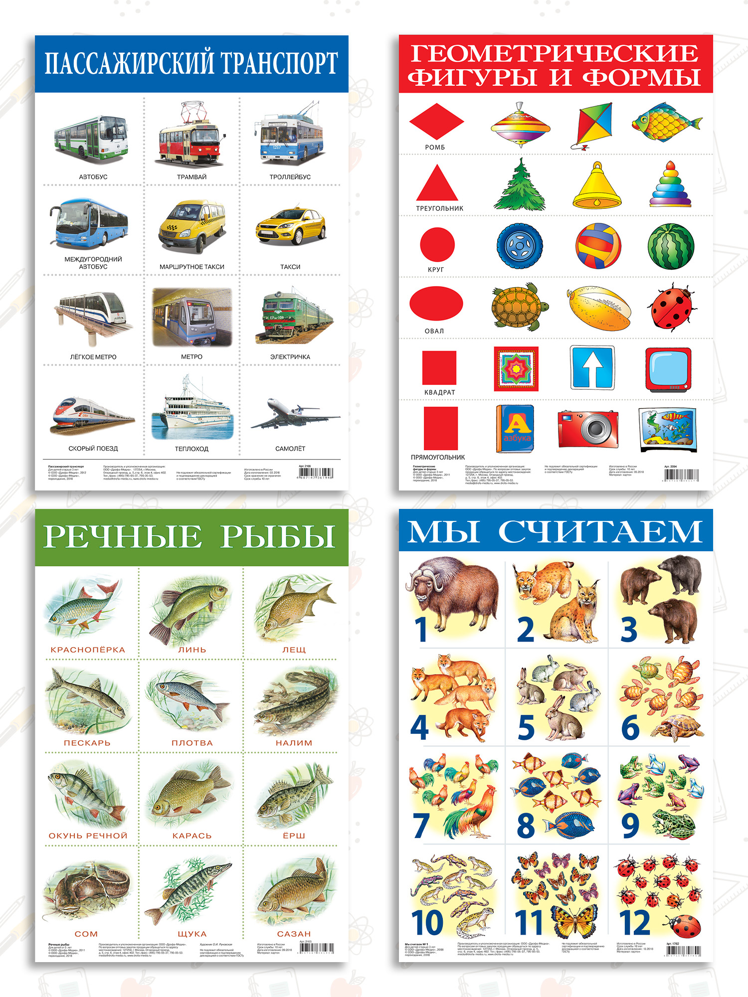 Набор обучающих плакатов Дрофа-Медиа Возраст 4-5 лет 10 видов 3961 - фото 6
