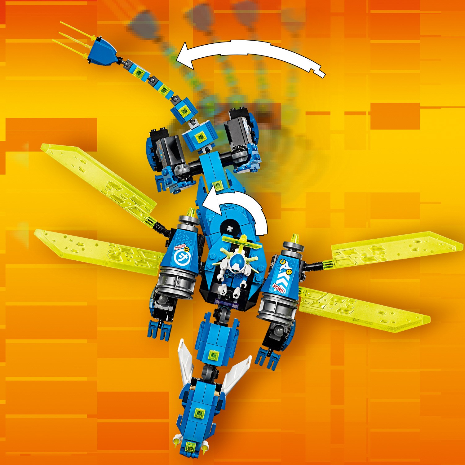 Конструктор LEGO NINJAGO Кибердракон Джея блочный - фото 15