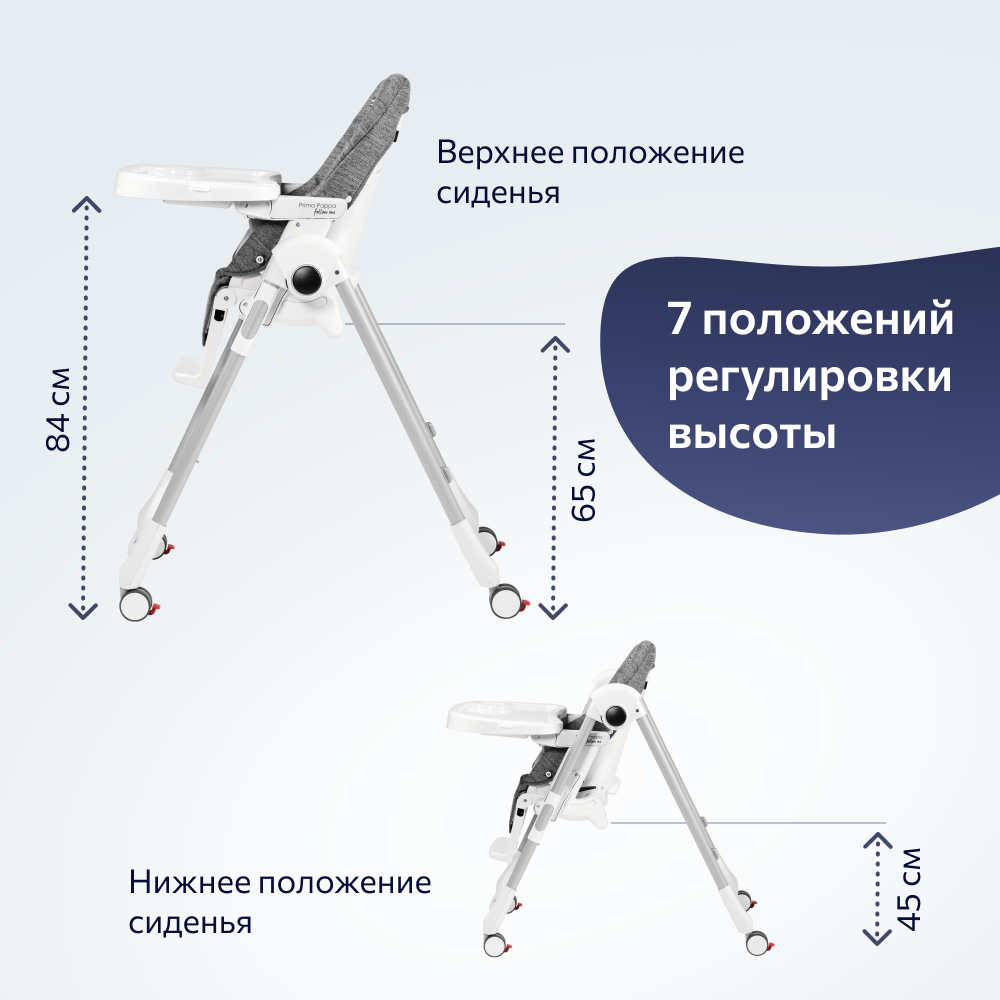 Стульчик для кормления Peg-Perego Prima Pappa Follow Me классический - фото 4
