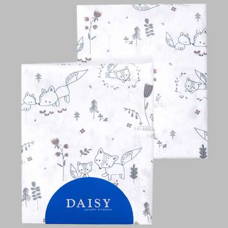 Пеленка Daisy бязь 2шт 75х120см лисички