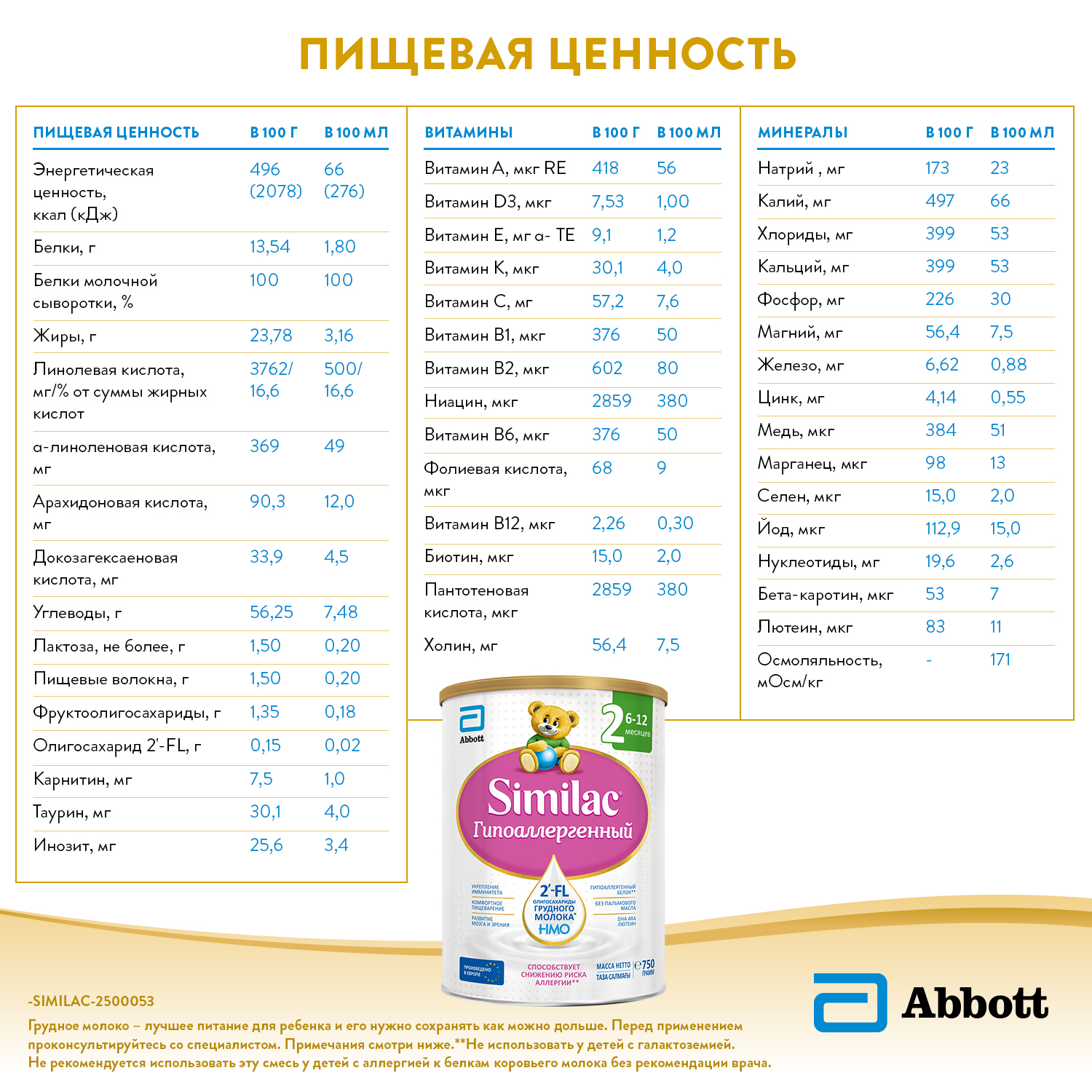 Смесь молочная Similac гипоаллергенный 2 750г с 6месяцев - фото 12
