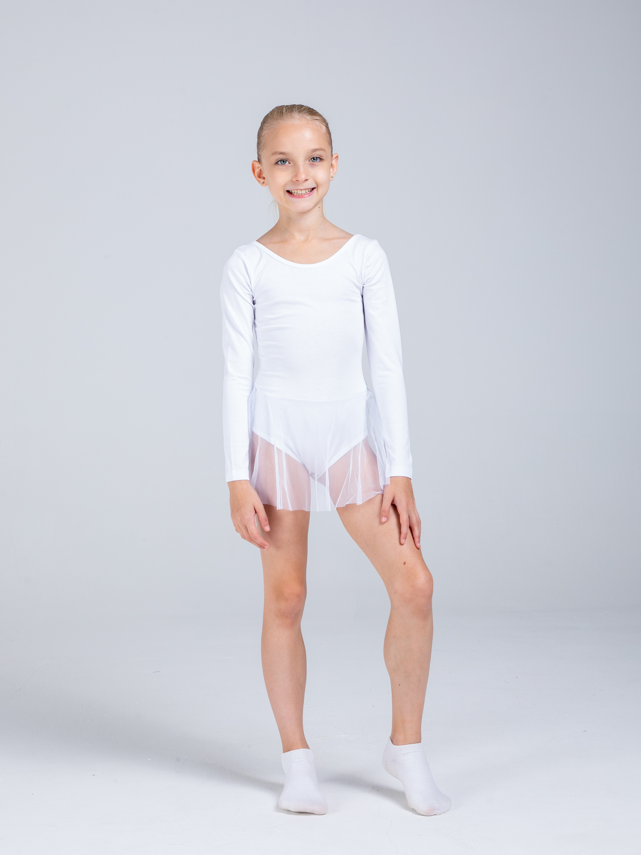 Купальник гимнастический STELLA MODA 26403._белый - фото 12