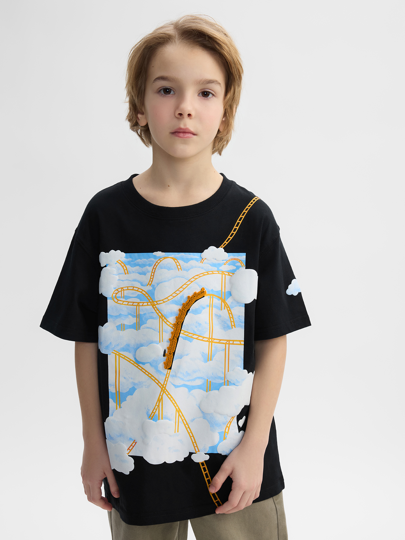 Футболка Happy Baby 88297_black (roller coaster) - фото 1