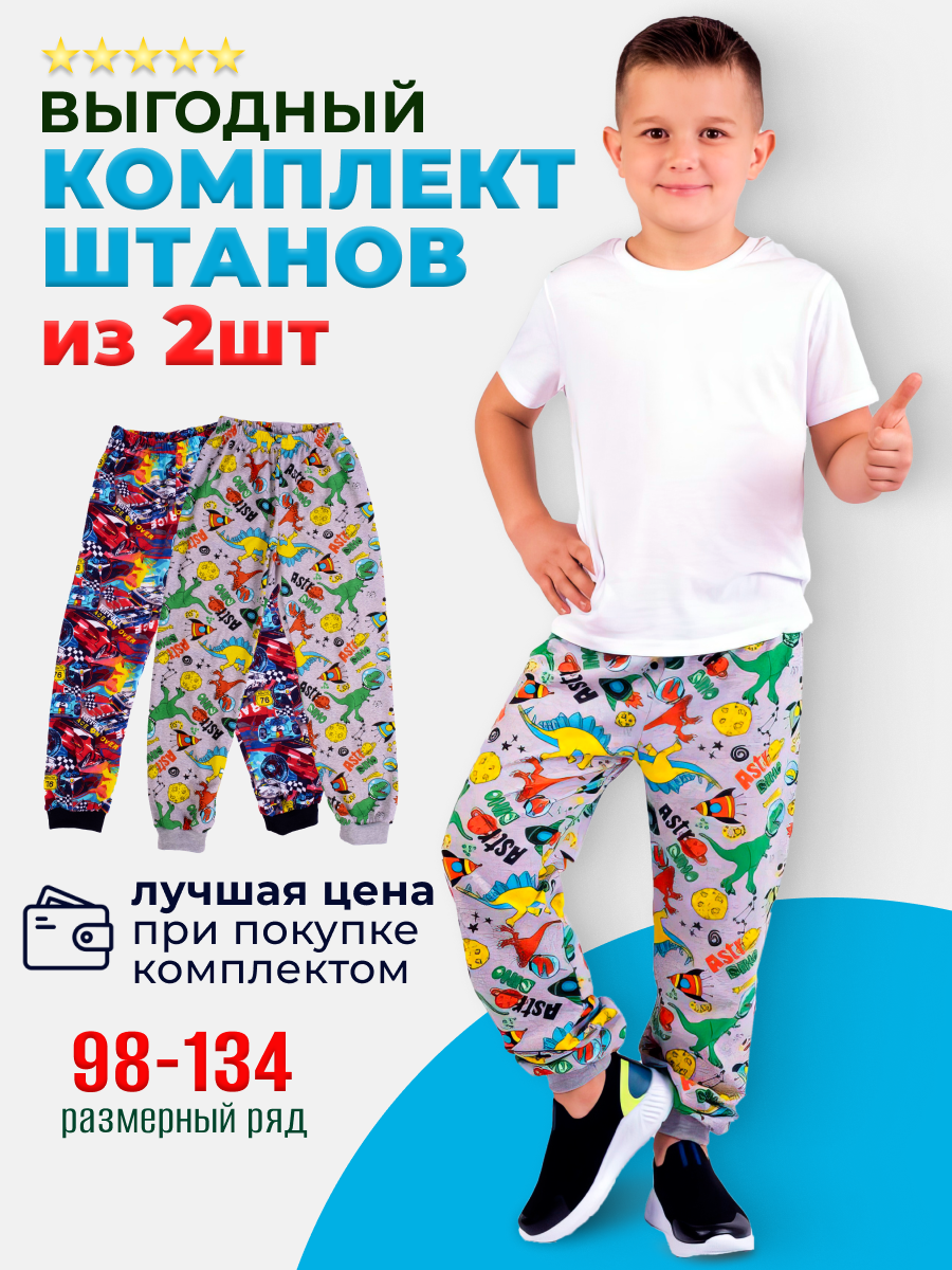 Брюки 2 шт DANKIDS НаборМашиныДинозавры - фото 2