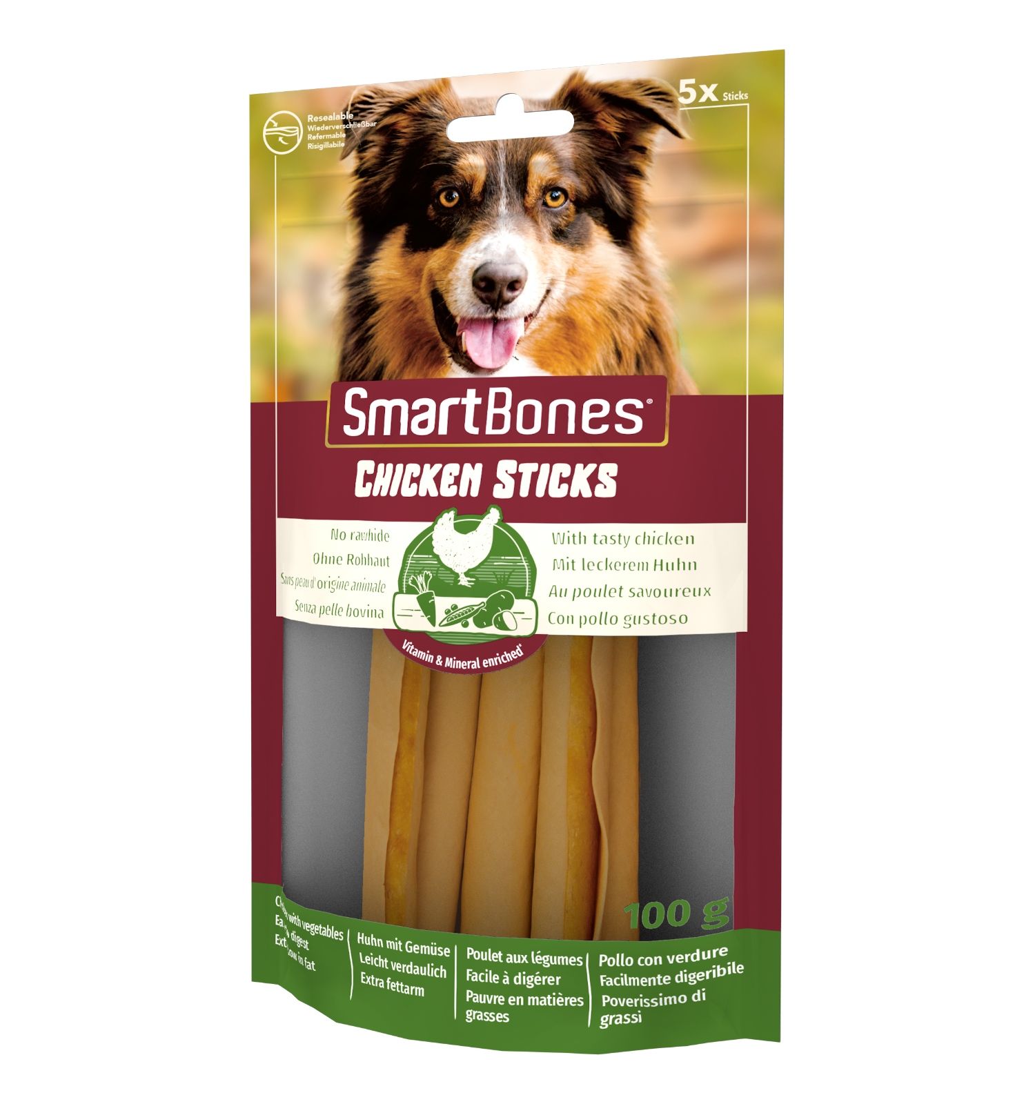 Лакомство для собак палочки Smart Bones из мяса курицы средние 5шт - фото 2