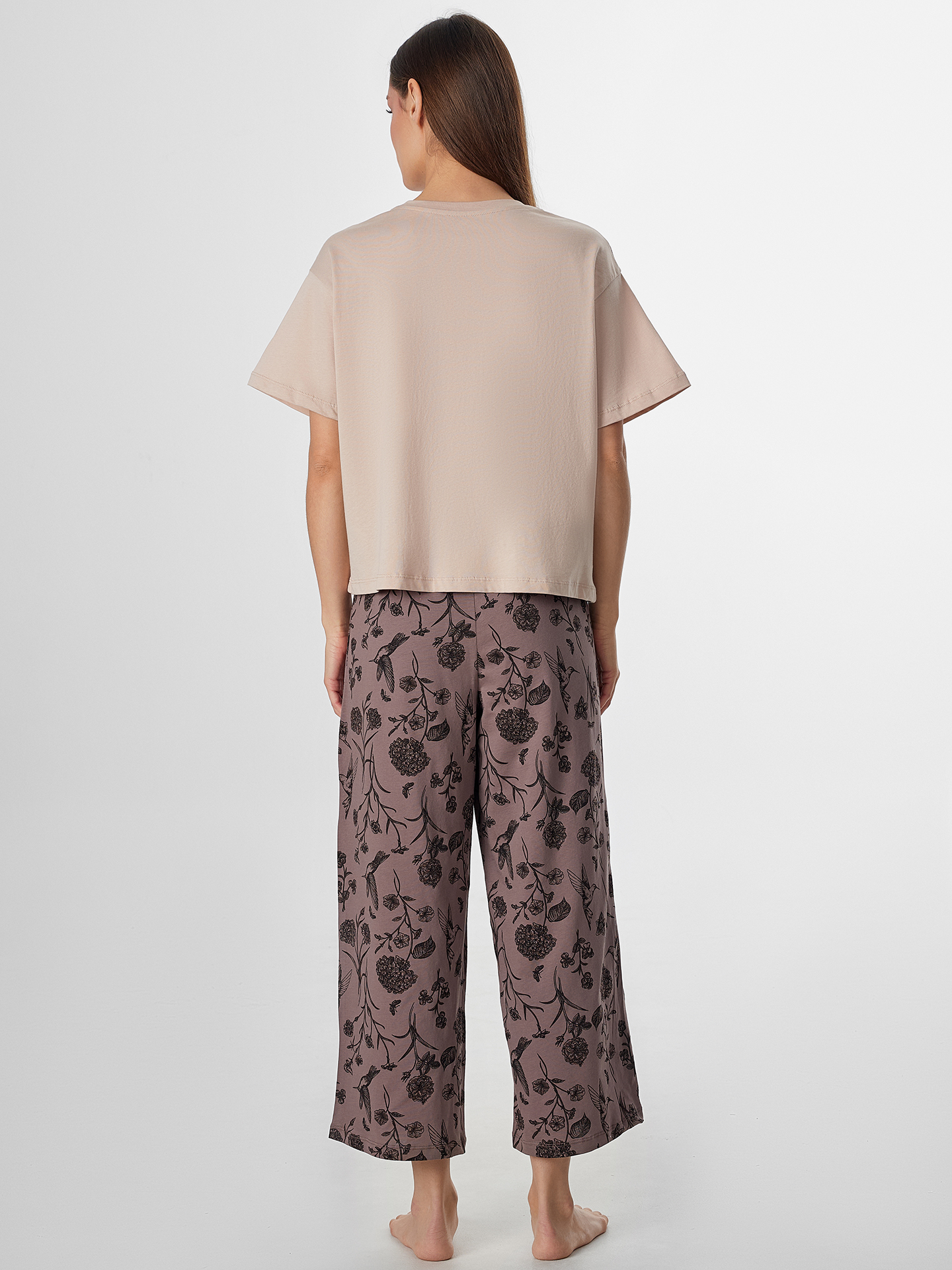 Пижама Mark Formelle (Марк Формэль) 592600/холодный бежевый +цветы на коричневом - фото 2