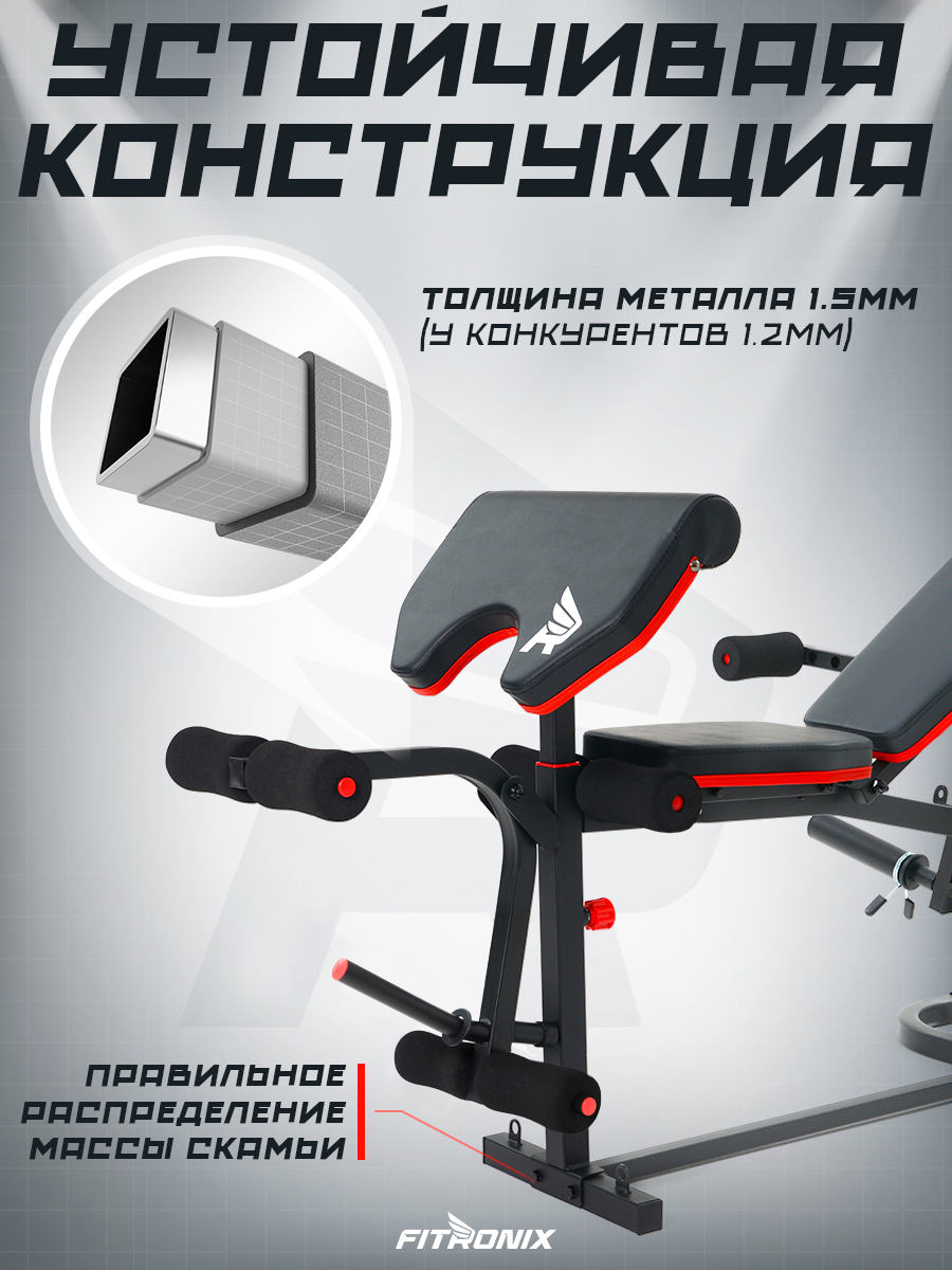 Скамья для жима Fitronix FTX-1900 - фото 5