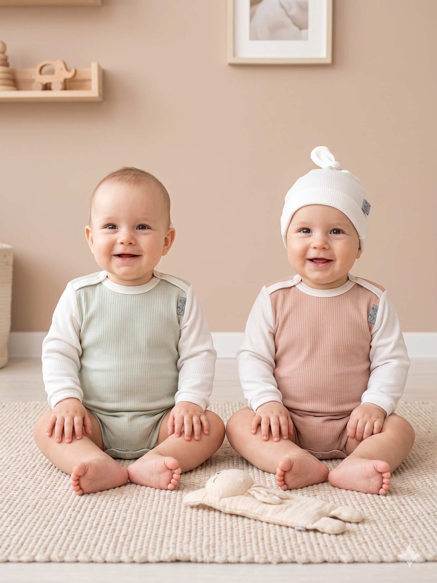 Изображение товара Комплект для новорожденного ТРИЯ 62 боди и шапочка премиум качество