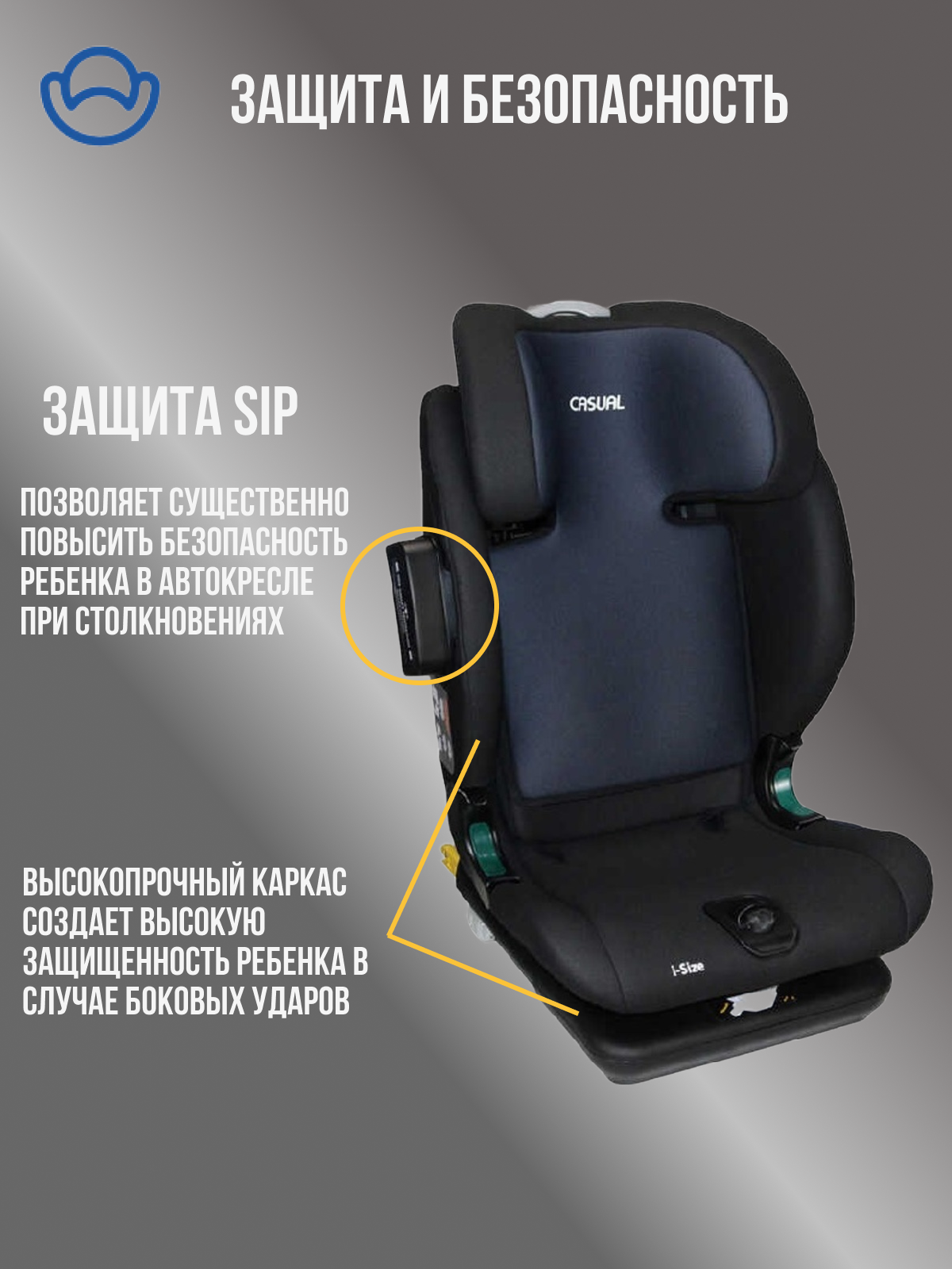 Автокресло Casual Blue Isofix 1/2/3 (9-36 кг) - фото 4