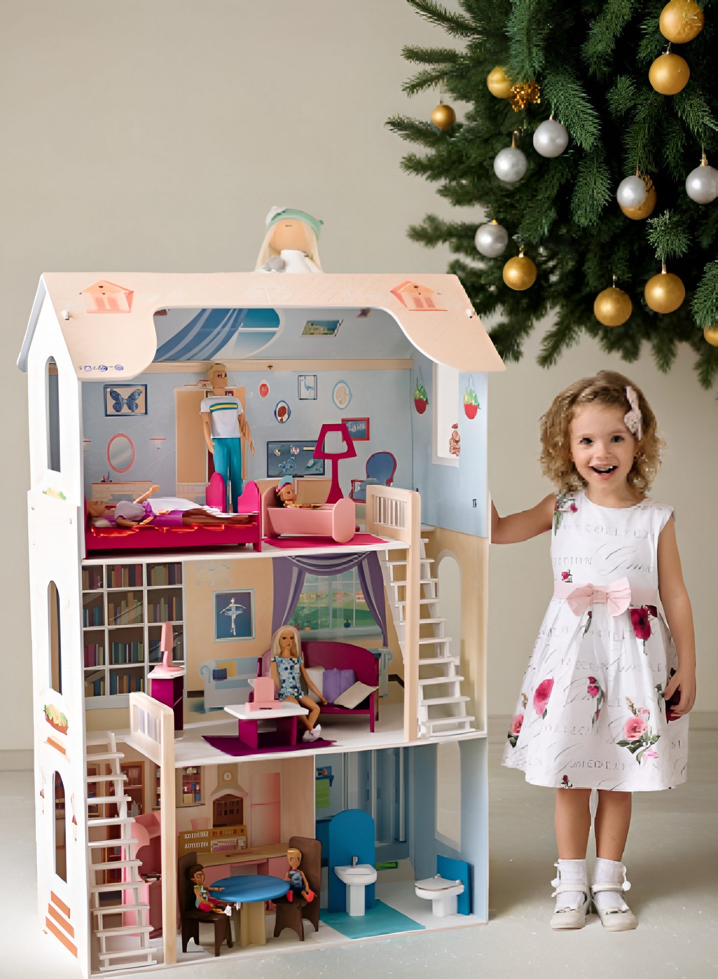 Домик для кукол PAREMO 120 см с мебелью PD315-02 - фото 1