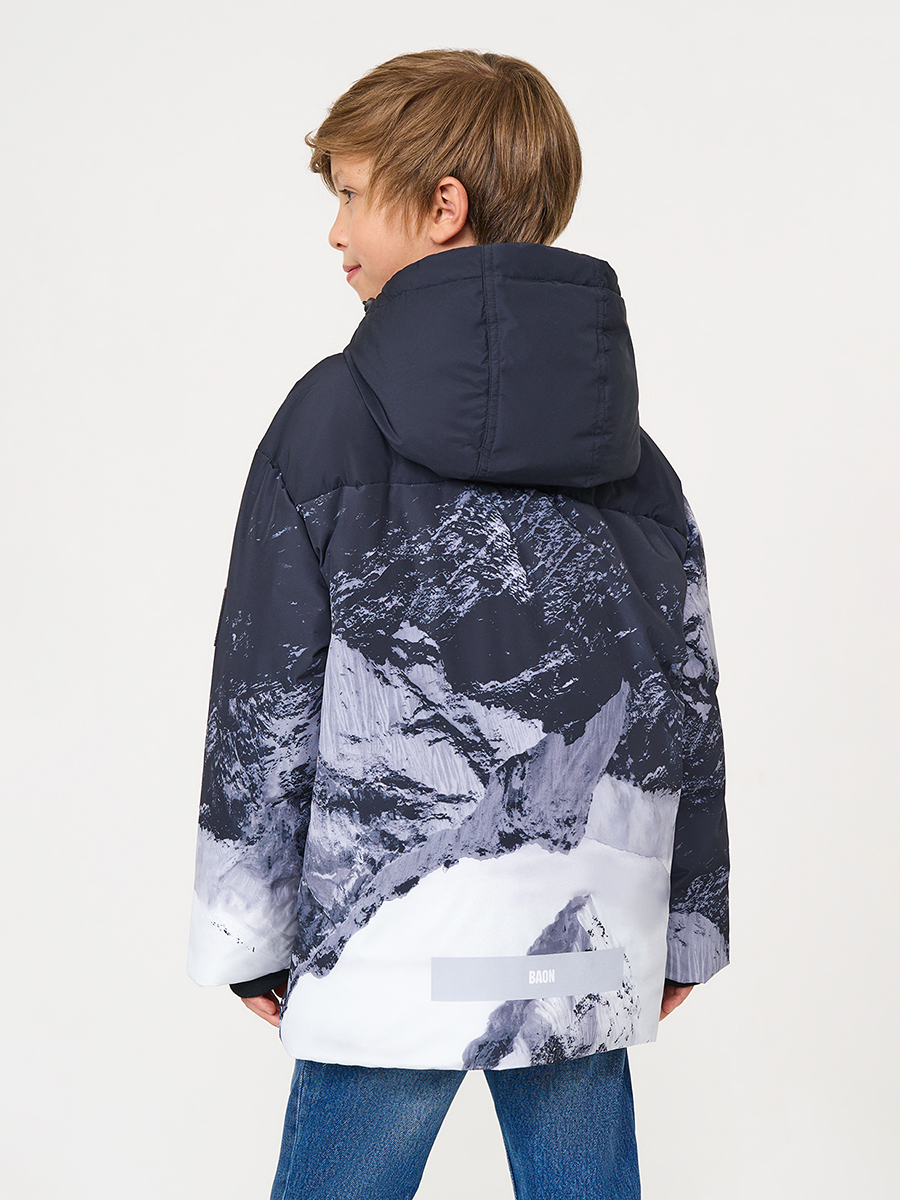 Пуховик Baon BK5023506/BLACK-WHITE PRINTED - фото 3