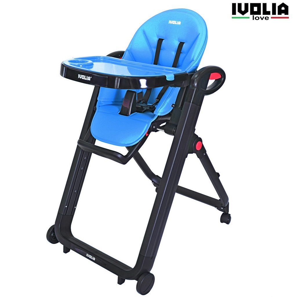 Стульчик для кормления Ivolia LOVE 02 4 колеса blue трансформер - фото 1