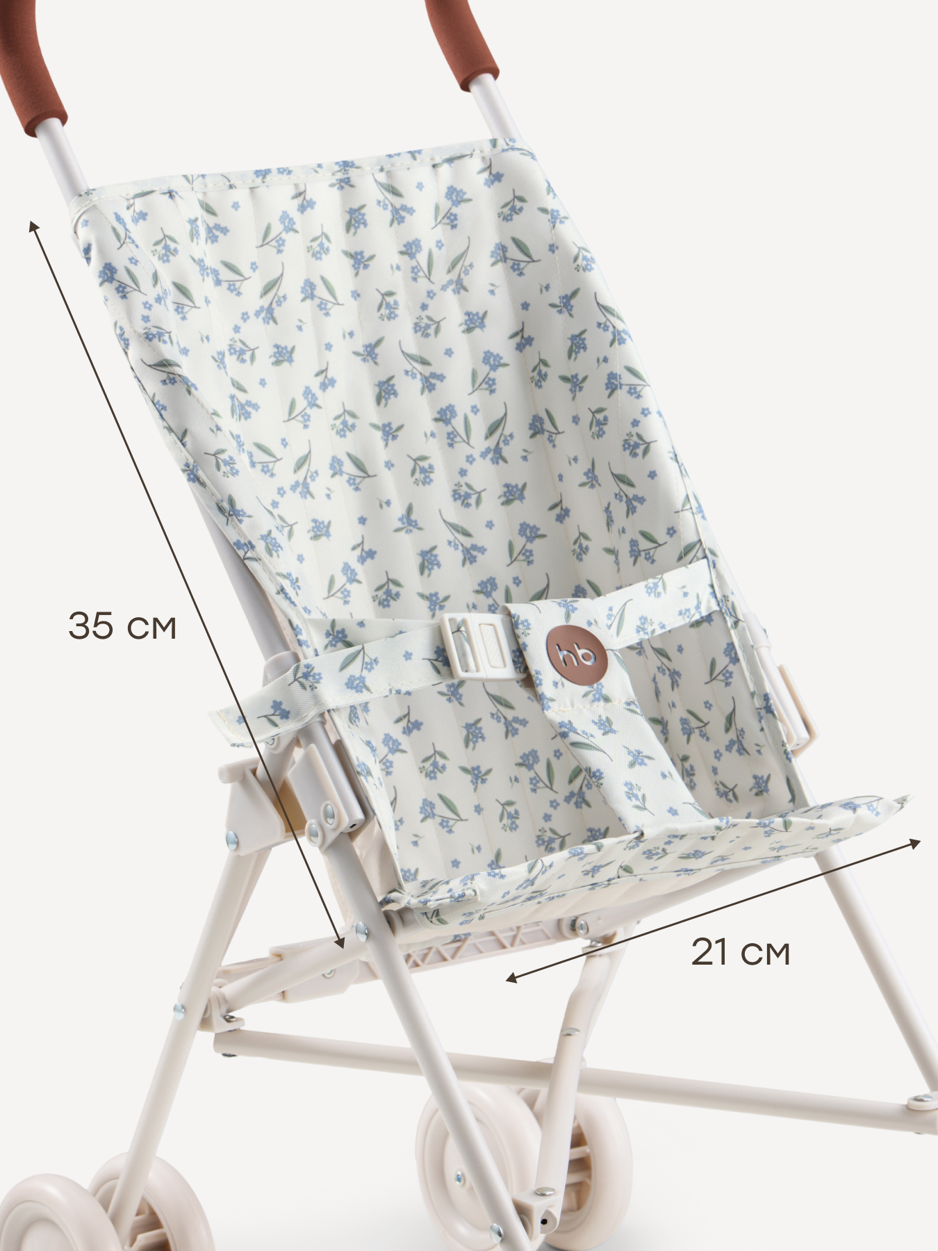 Коляска-трость для кукол Happy Baby 331970_blue flowers - фото 5